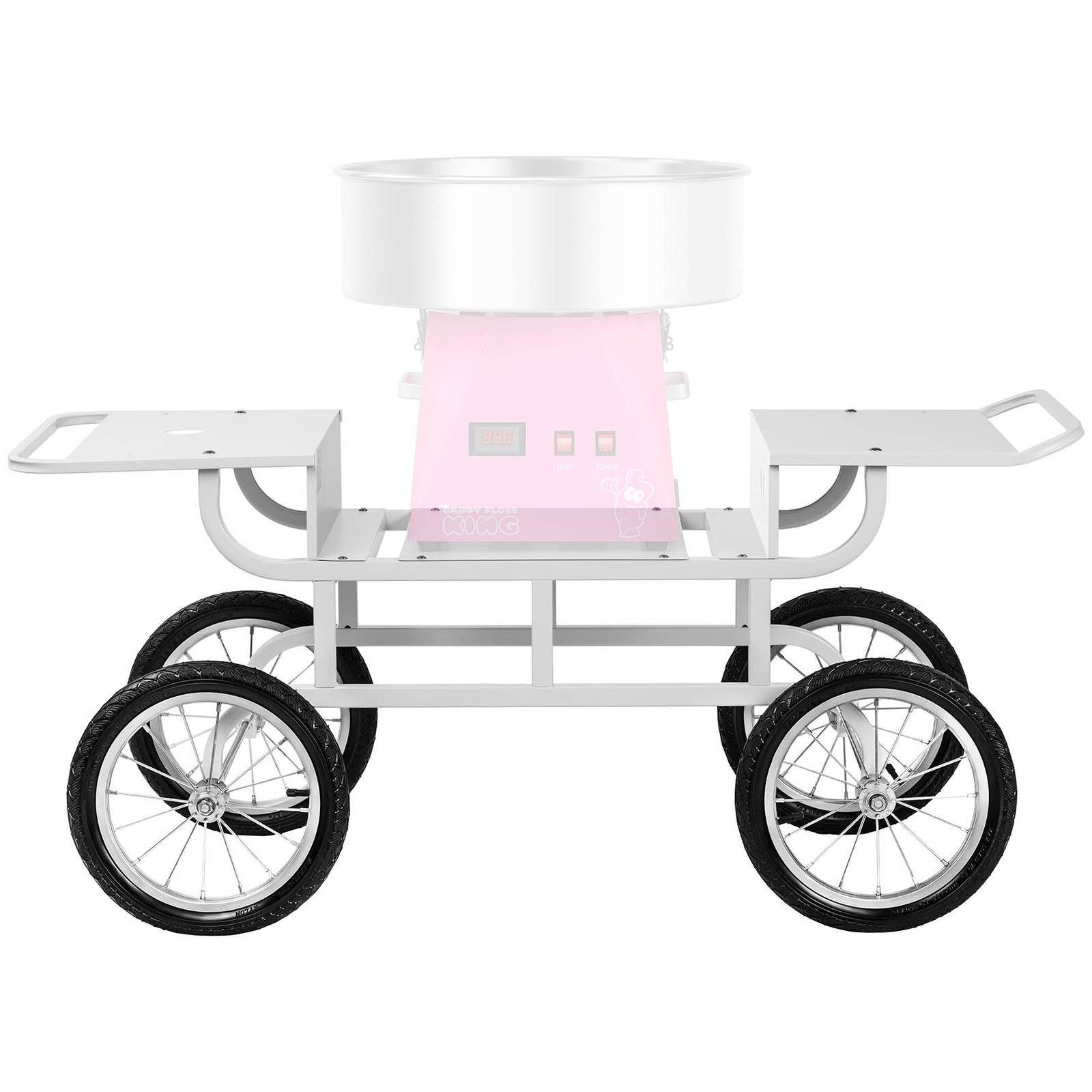 Royal Catering Transportwagen Unterwagen für Zuckerwattemaschine Wagen Mobil 4 Räder weiß