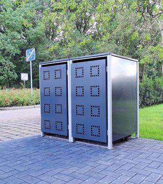 SRM Design Mülltonnenbox 2 Mülltonnenboxen Modell No.5 Anthrazitgrau für 240 Liter Mülltonnen