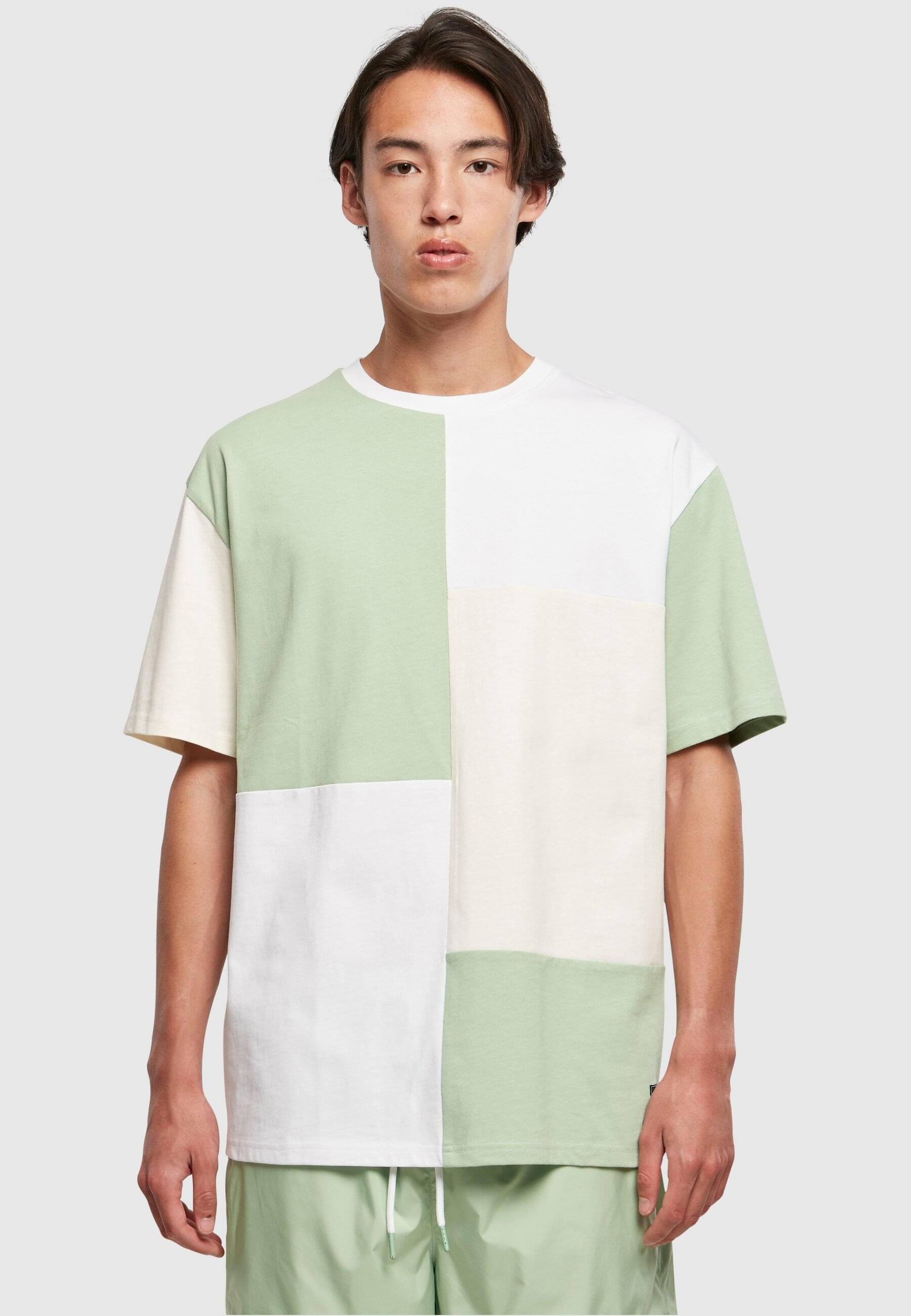 Tee Label Black Herren T-Shirt Oversize Starter vintagegreen/palewhite/white Starter (1-tlg) Patchwork