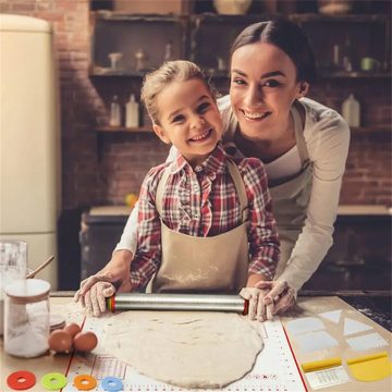 RefinedFlare Nudelholz Vielseitiges und langlebiges Nudelholzset mit einstellbarer Dicke, (1-tlg., perfekt für Pizza, Pasta, Kuchen und Kekse), antihaftbeschichteter Silikonbasis für präzises Backen