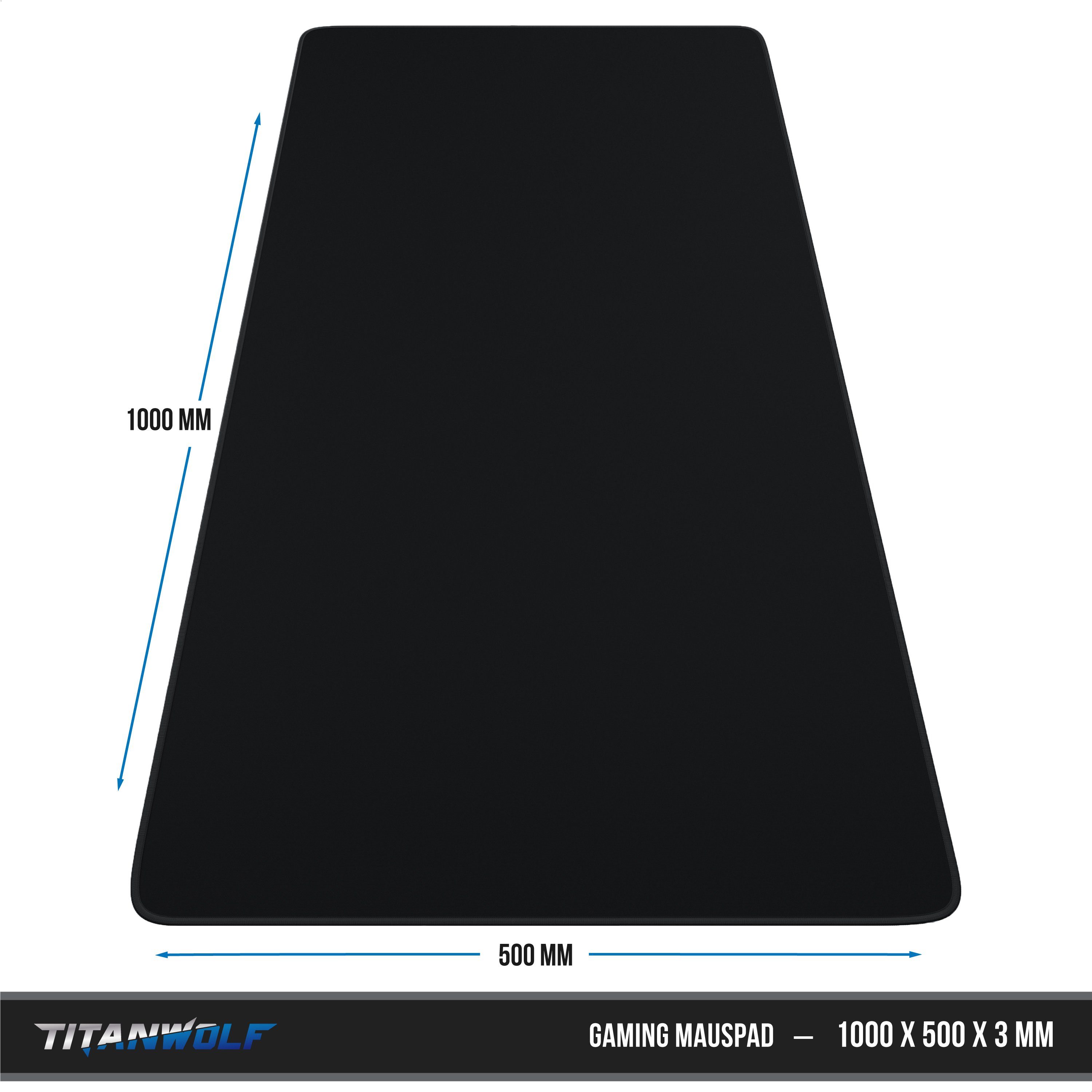 Titanwolf Gaming Mauspad extralarge Mousepad 1000 x 500 x 3 mm, wasserabweisend (1-St), XXL Tischunterlage, Gummiunterseite rutschfest, strapazierfähig – Bild 2 von 5