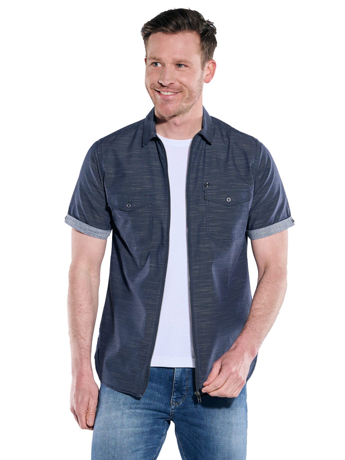 Engbers Kurzarmhemd Herren Kurzarm-Hemd uni, Marineblau günstig online kaufen