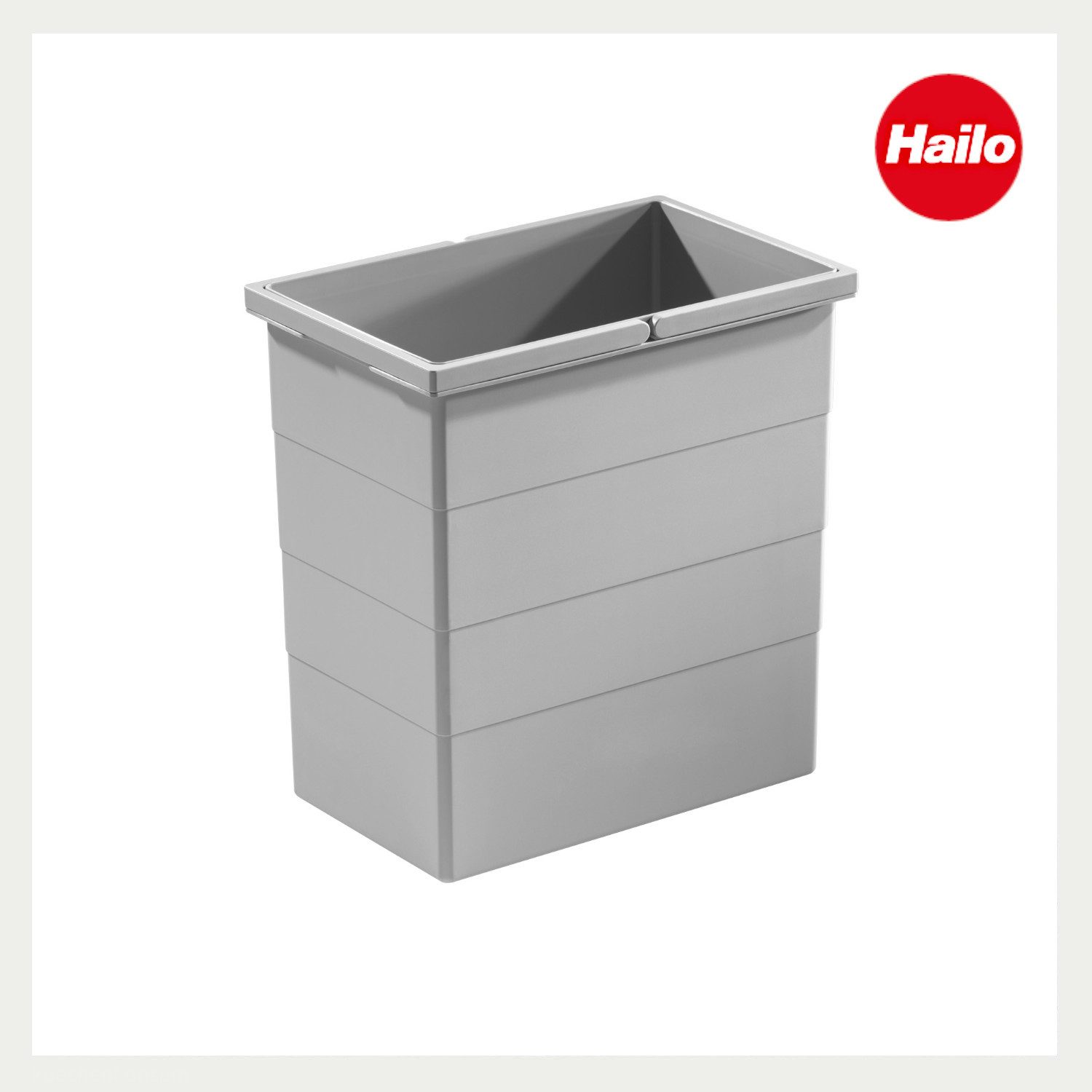 Hailo Einbaumülleimer Hailo Inneneimer 1076129 hellgrau 24 Liter 350 x 226 x 350 mm 2 Henkel