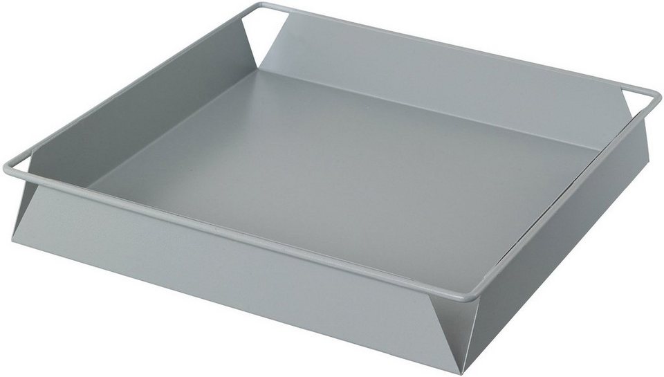 andas Tablett Nilsby, Metall, (Set, 3-tlg., 31x31x5 cm / 26x26x5 cm / 21x21x5  cm)