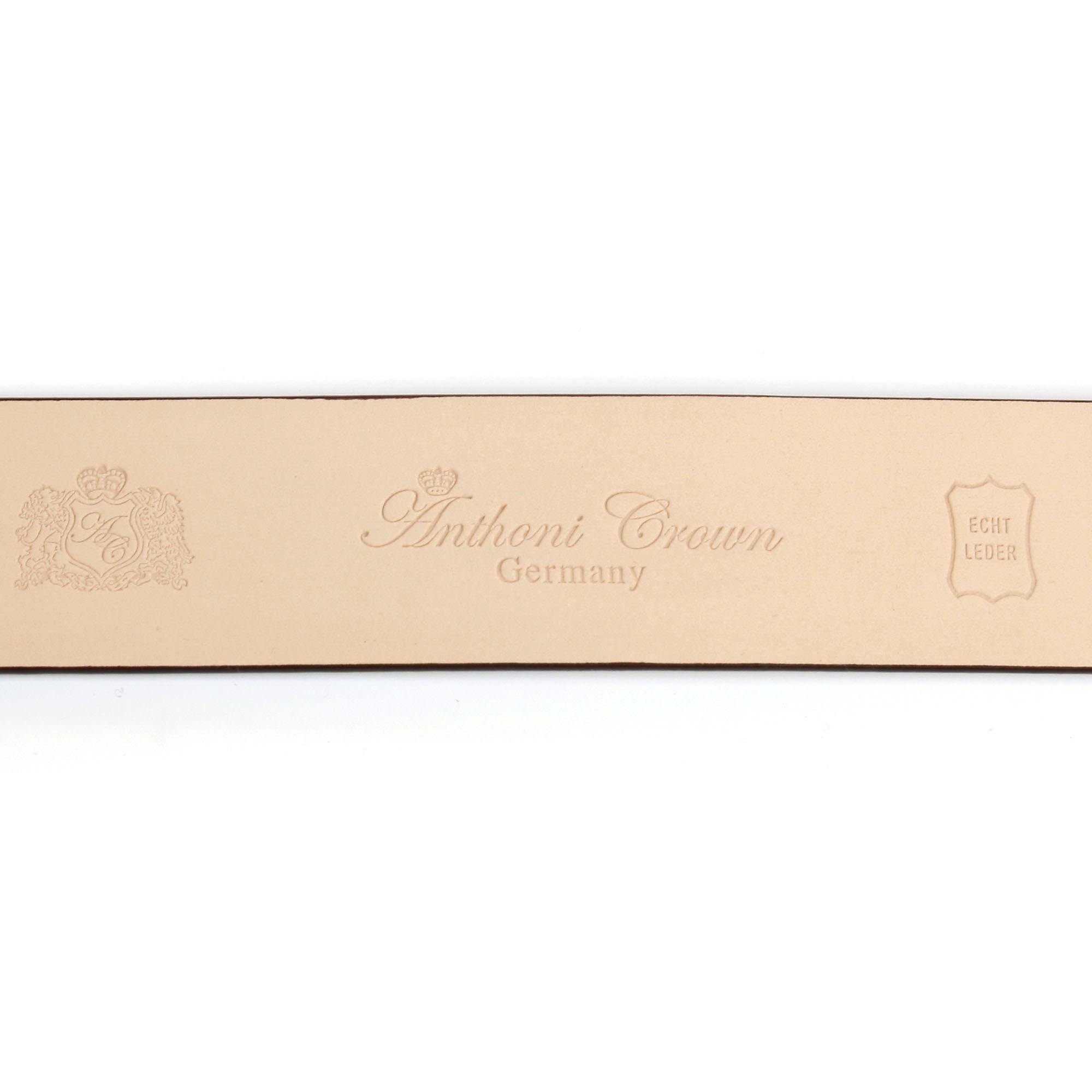 silberfarbener Ledergürtel Anthoni Crown Schließe hochwertiger mit