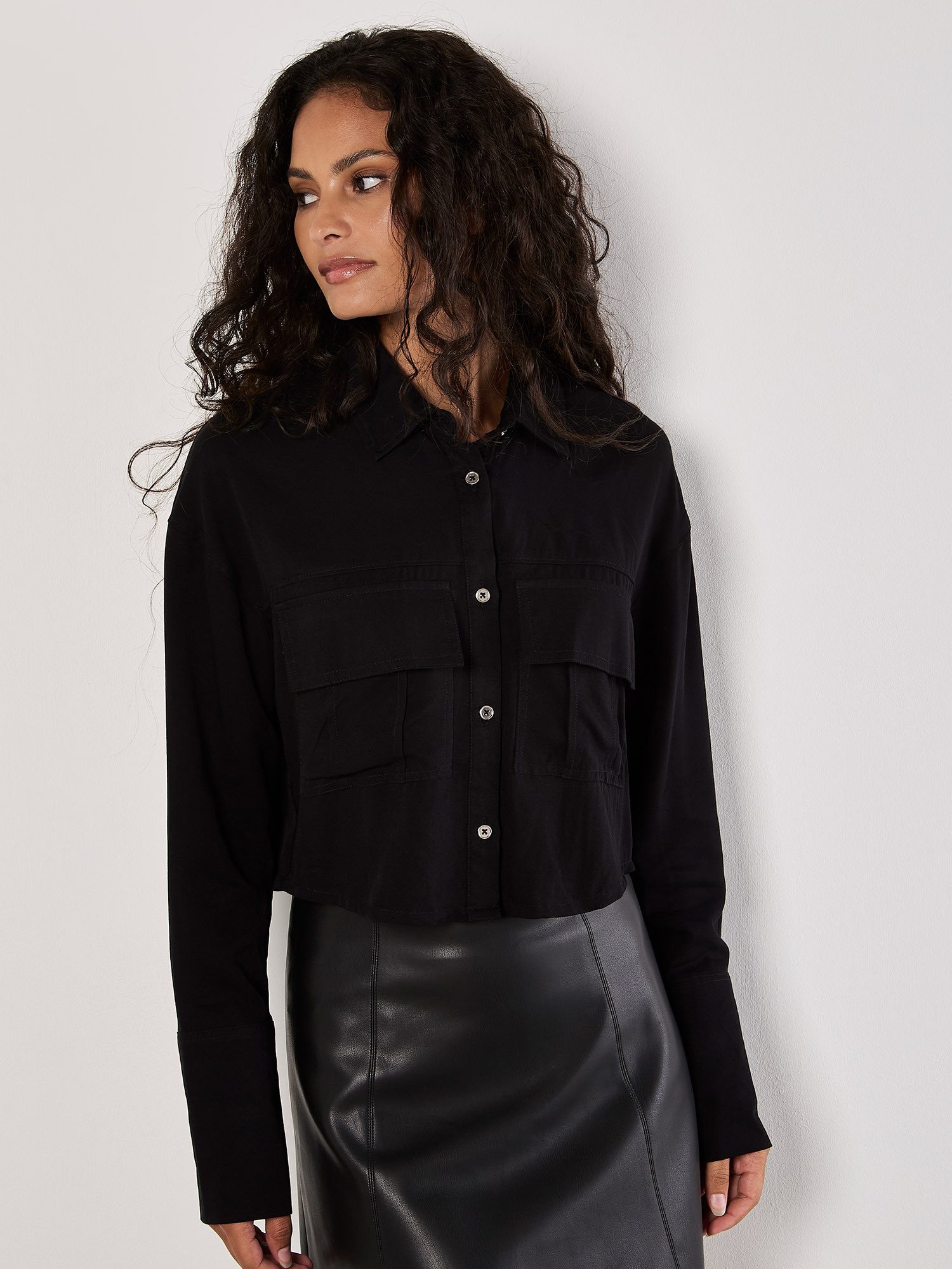 Apricot Jeansjacke Cropped Shirt, aus weichem günstig online kaufen