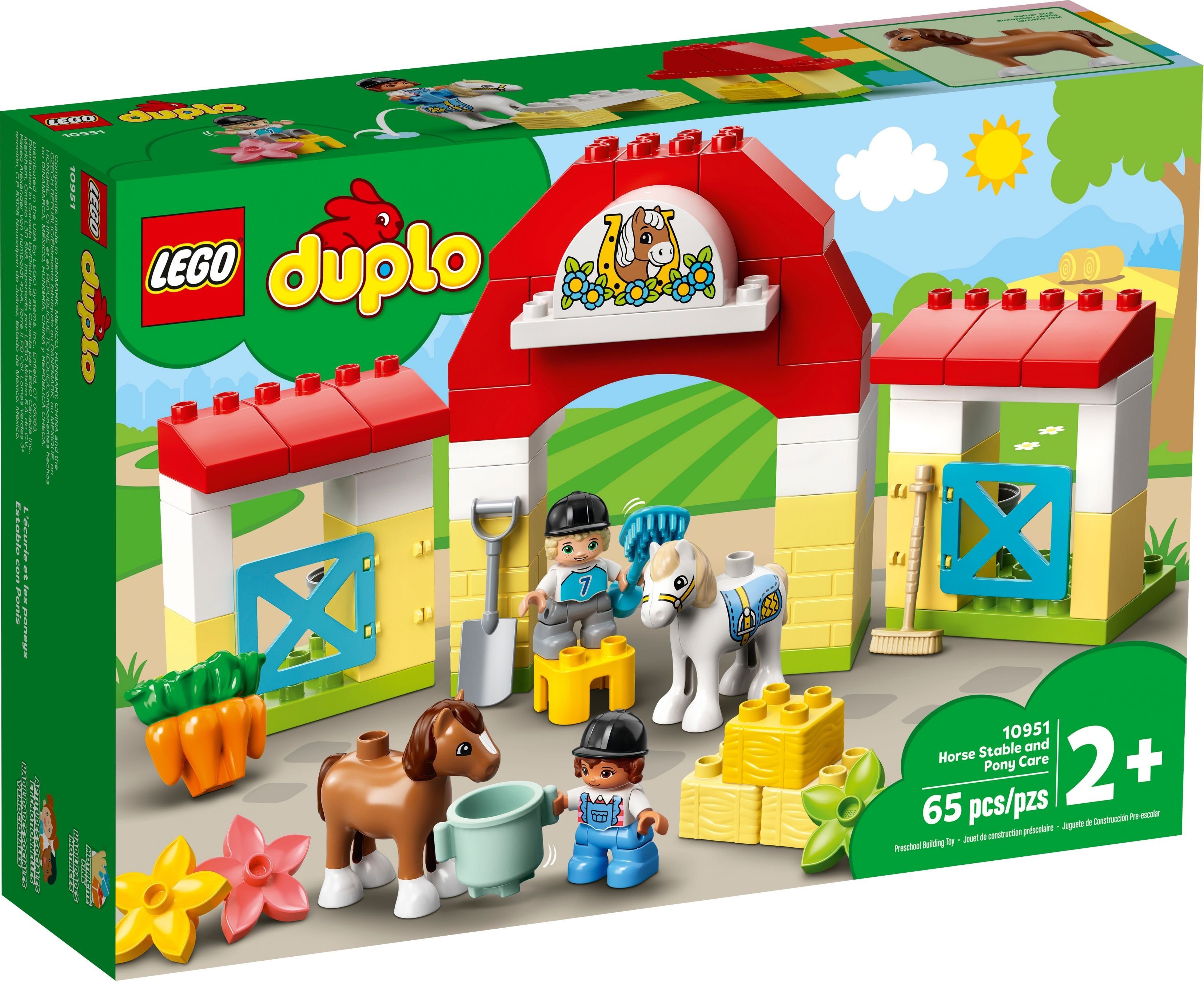 LEGO® Konstruktionsspielsteine LEGO® DUPLO® - Pferdestall und Ponypflege, (Set, 65 St)