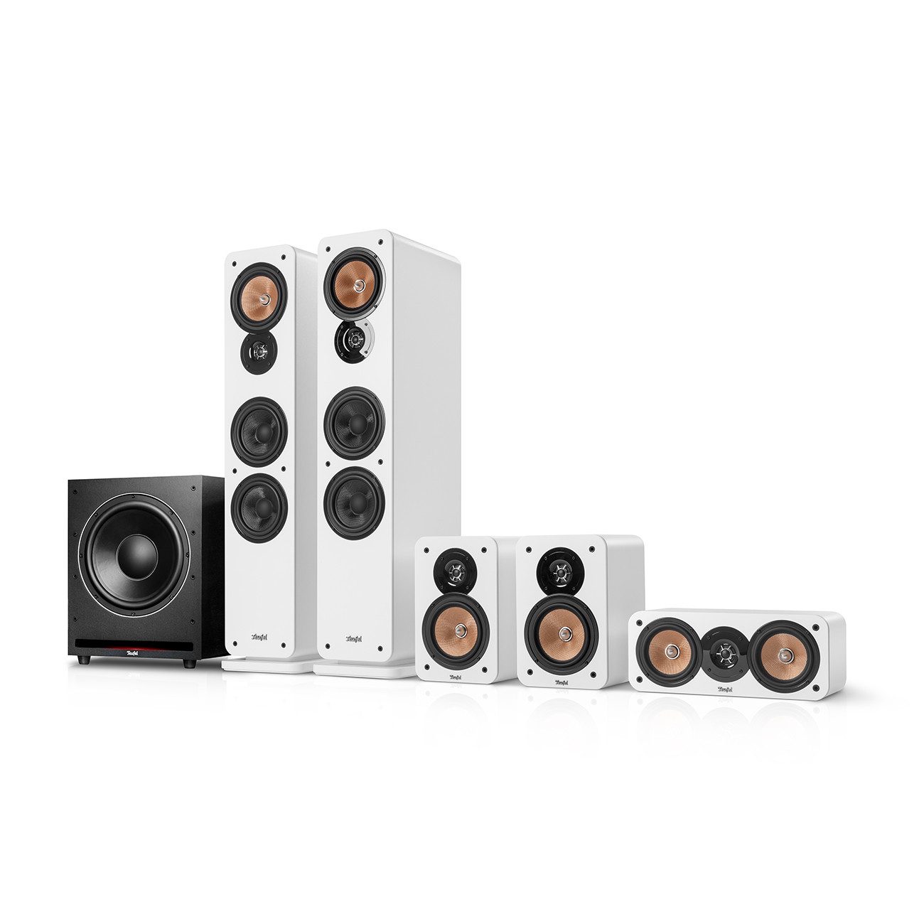 Teufel ULTIMA 40 Surround Power Edition "5.1-Set" Stand-Lautsprecher (Anschlussklemmen, kräftiger 240-Watt-Subwoofer, als Frontfire -Subwoofer)