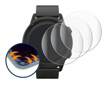 Savvies Full-Cover Schutzfolie für SilverCrest Fitness-Smartwatch, Displayschutzfolie, 4 Stück, 3D Curved klar