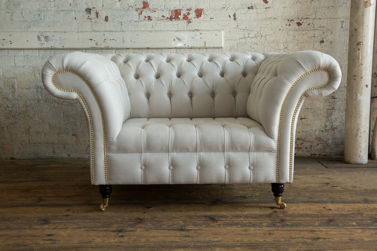 JVmoebel Кресла Chesterfield Bequemer Weißer Polstersessel - Einzelflair für Ihr Zuhause, Made in Europa