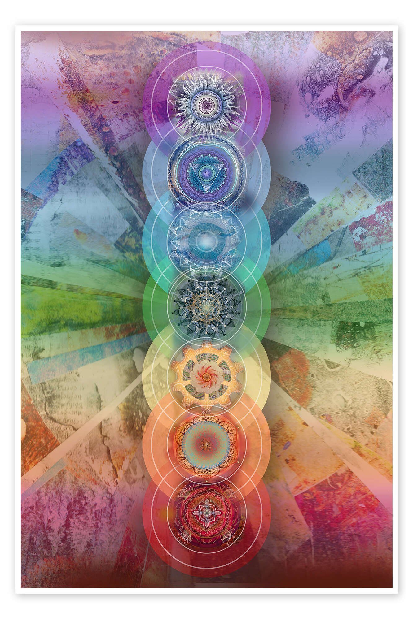Posterlounge Wandbild Sieben Chakren, Brenda Erickson, erhältlich als Poster, Leinwandbild, Wandsticker oder Acrylglasbild