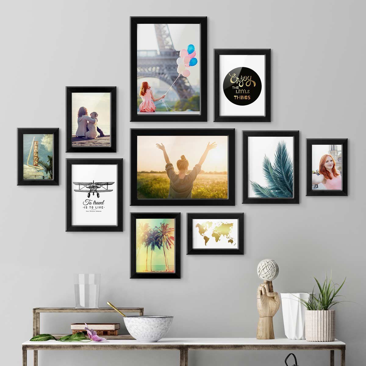 PHOTOLINI Bilderrahmen 10er Set breite Rahmen günstig online kaufen