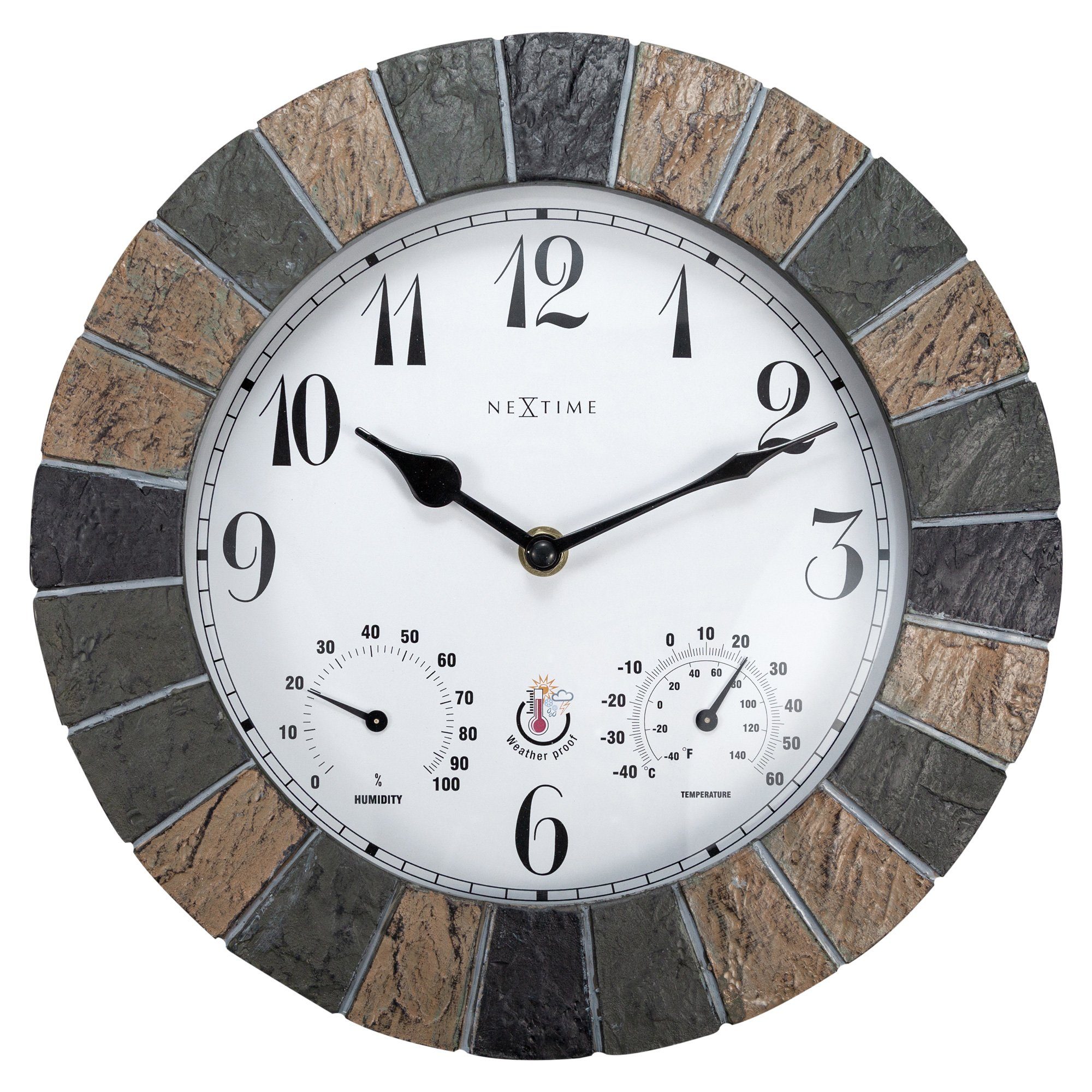 NEXTIME Wanduhr 4311 (Wetterfeste Uhr aus Stein) günstig online kaufen