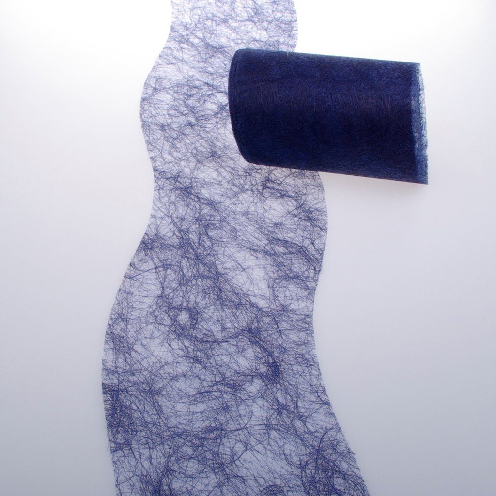 Deko AS Tischläufer Sizoflor Tischband Wellenschnitt dunkelblau ca. 12,5 cm Rolle 25 Meter