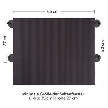 Sonnenschutz Slide & Shade - Dunkelgrau, Zamboo, 2 x Sonnenschutz für Auto Seitenscheibe mit Vorhangfunktion UV-Schutz