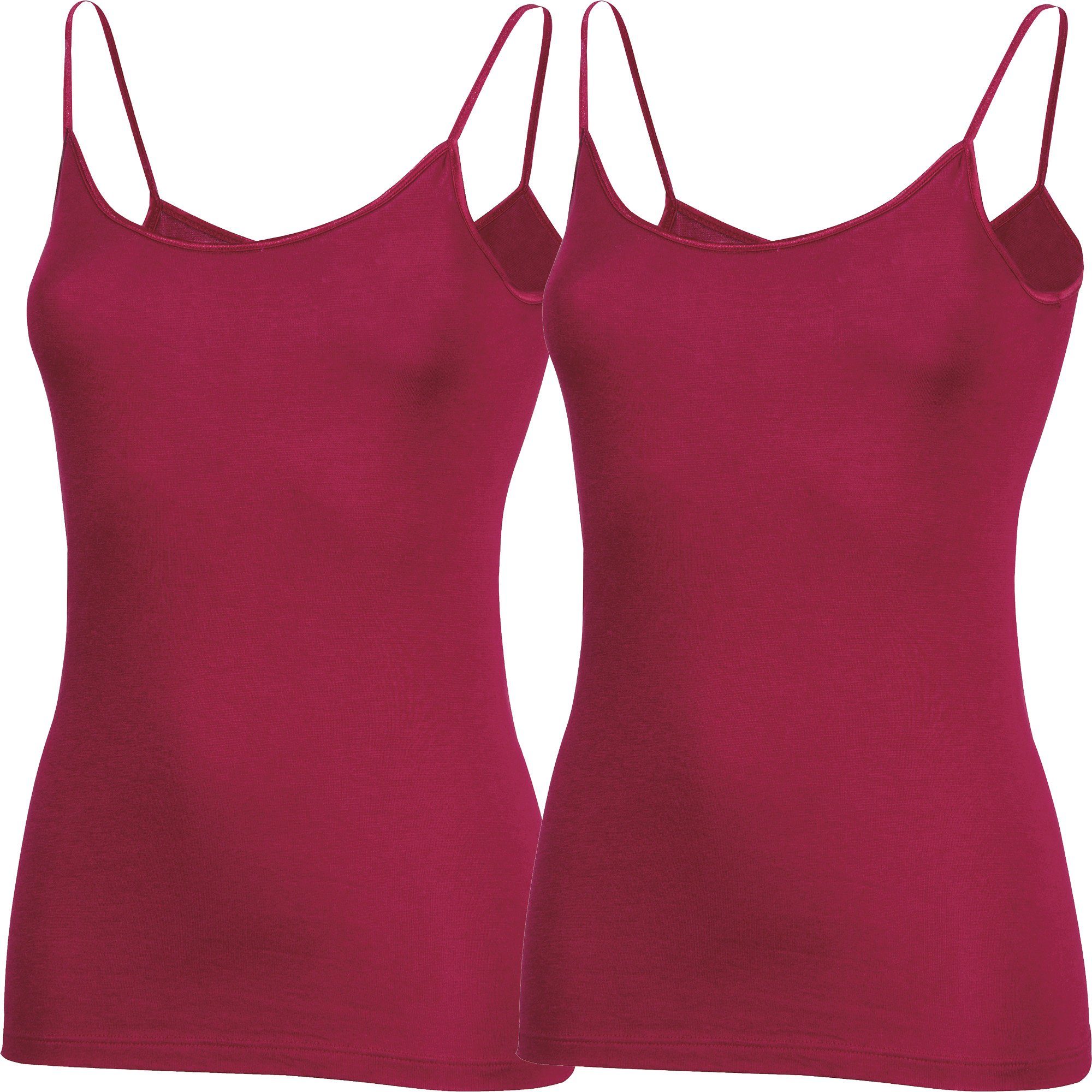 Erwin Müller Unterhemd Damen-Unterhemd mit Spaghettiträgern 2er-Pack Modal Uni