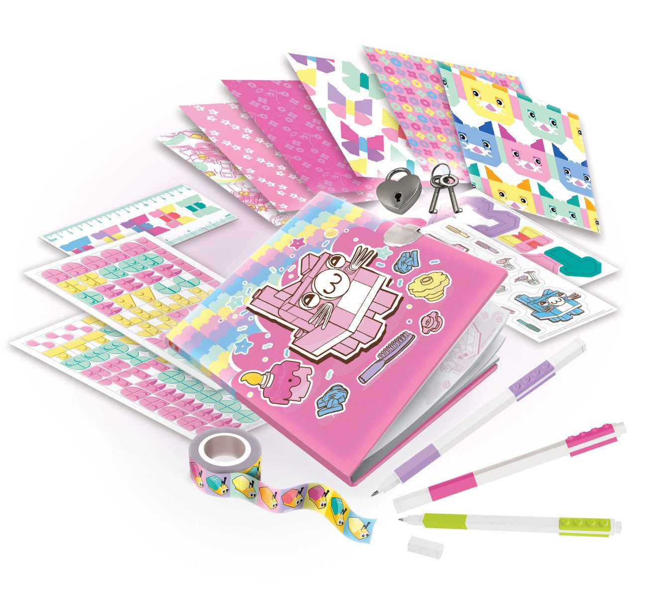 Joy Toy Tagebuch LEGO Tagebuch Set mit Schloss Katze