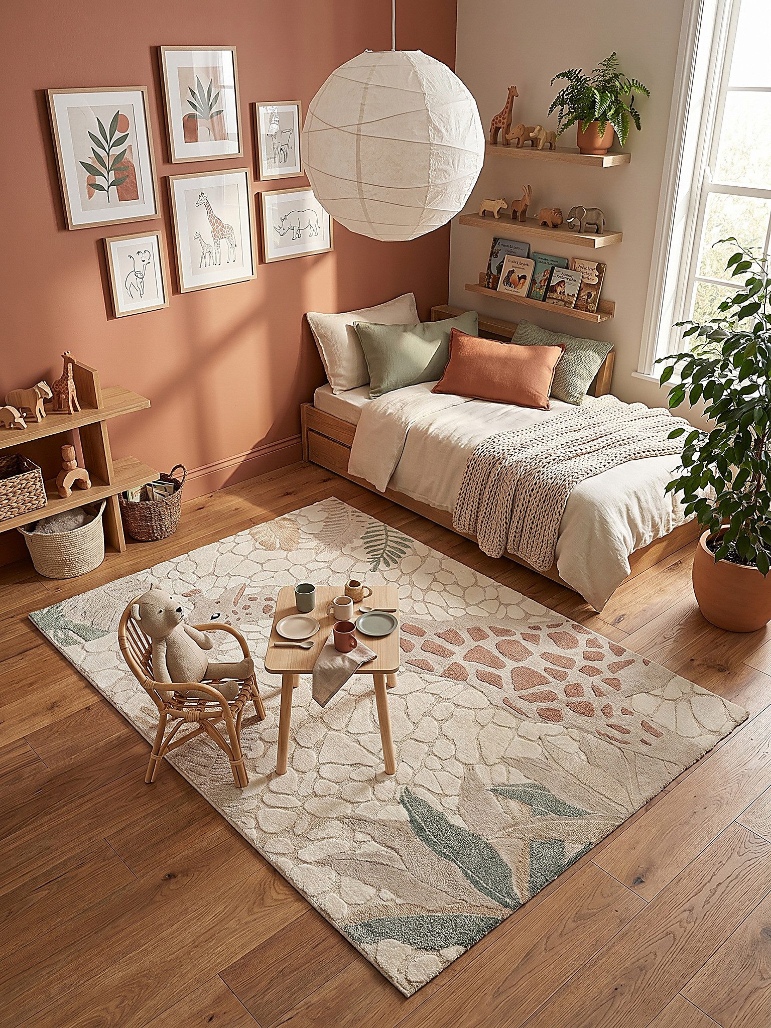 KADIMA DESIGN Kinderteppich VELT Teppich Kinder Creme 120x120 Polypropylen Kurzflor Kinderzimmer, Rund, Höhe: 15 mm, Saugroboter-geeignet, Strapazierfähig, Farbecht