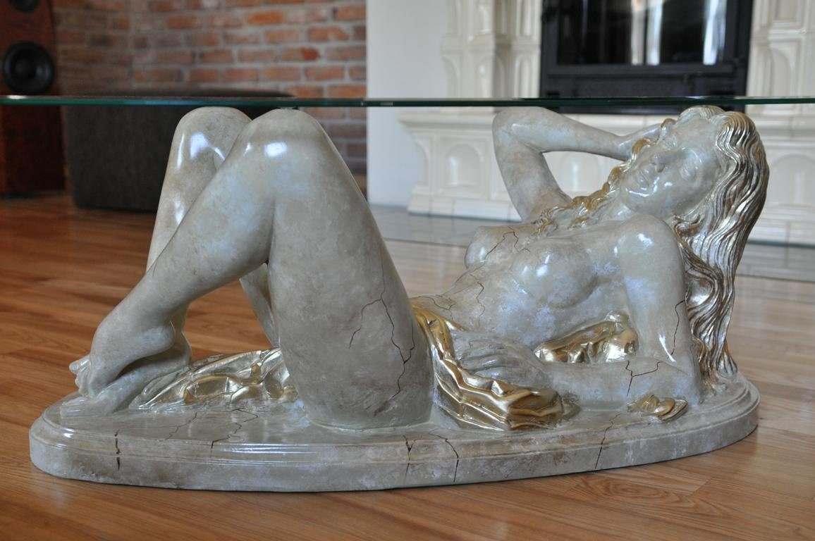 JVmoebel Skulptur Erotischer Glastisch Skulptur Couchtisch Tische Sofa Bestell Tisch
