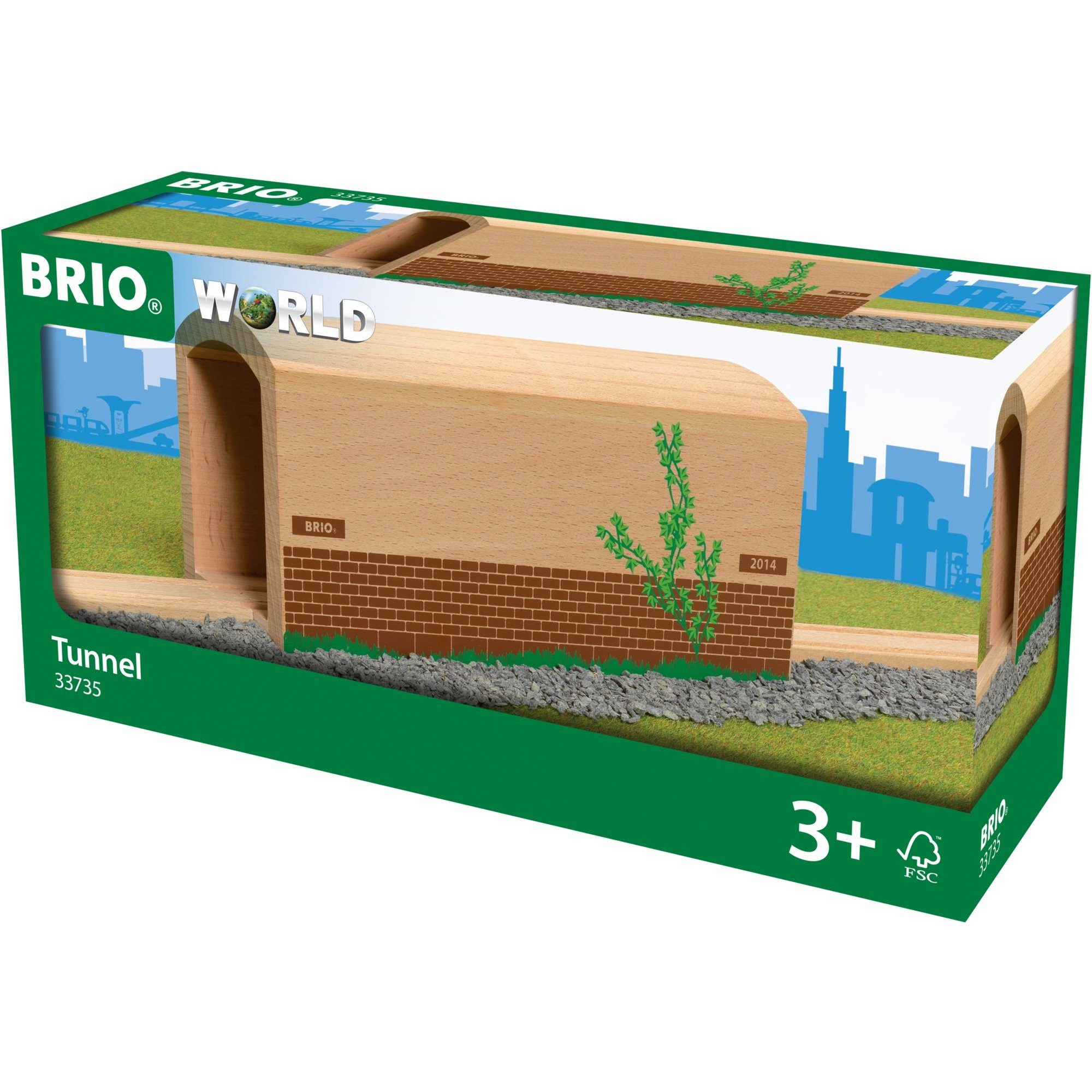 BRIO® Spielzeugeisenbahn-Set BRIO World World Hoher Holz-Tunnel, Bahn