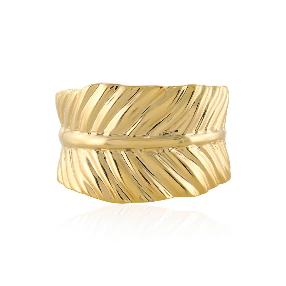 Cavill Silberring Cavill Ring 925 Silber vergoldet, Statement Wellen-Design, breit (1-tlg)