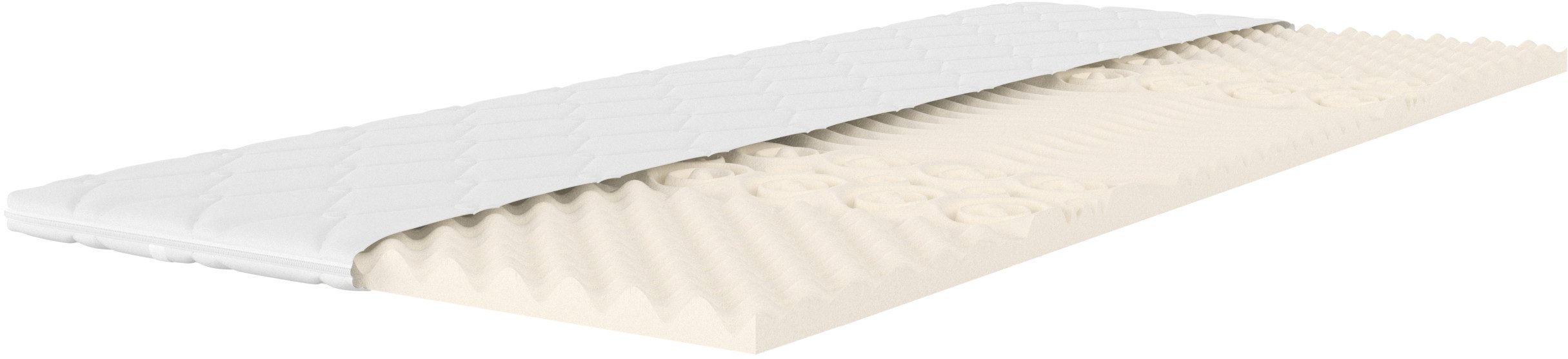 my home, Topper Eliana Topper für Matratzen 90x200 cm, 180x200 cm, 4 cm hoch, Komfortschaum, Matratze, Boxspringbett, Allergiker geeignet (Hausstauballergiker)