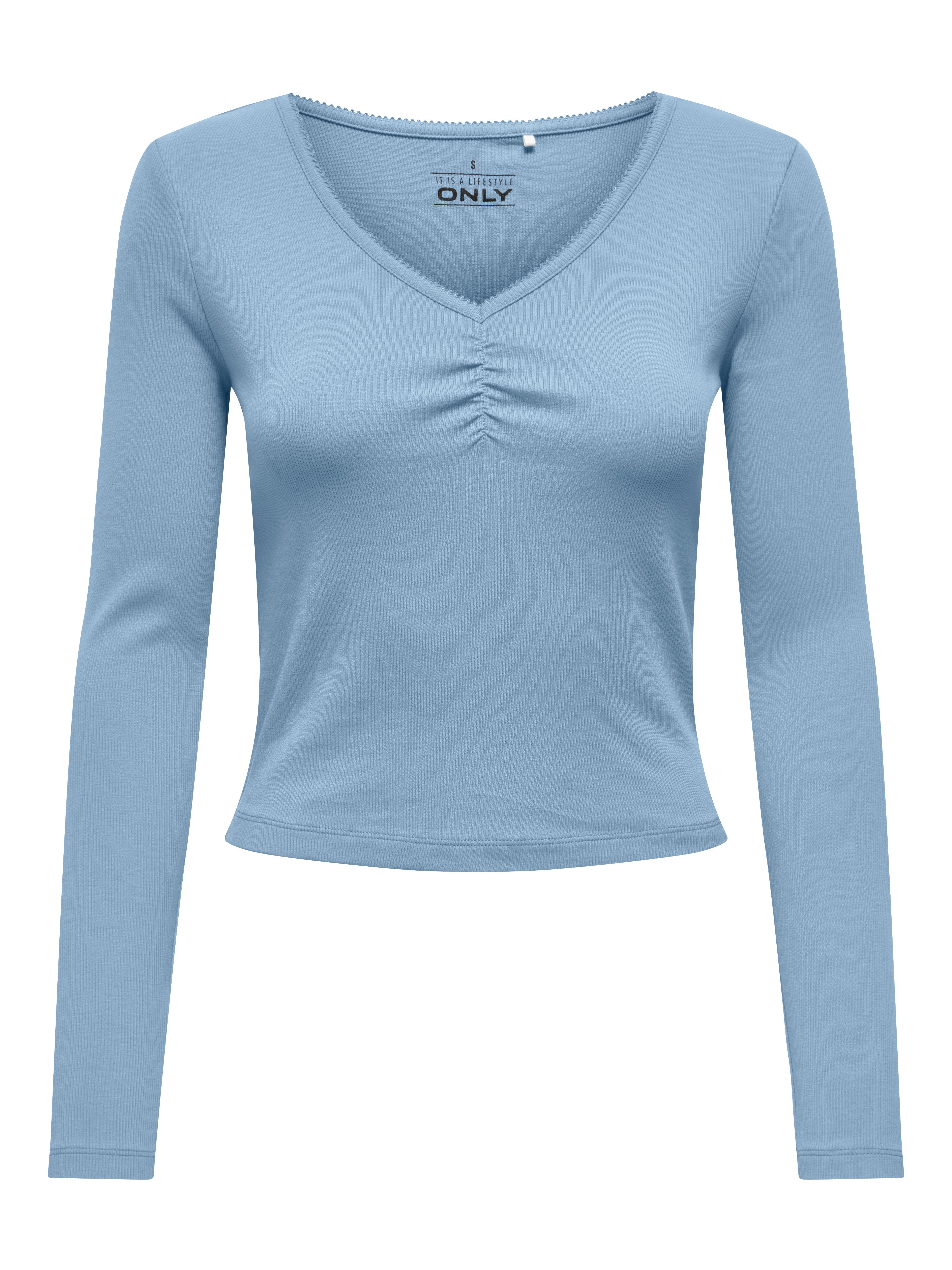 Langarmshirt ONLBETTY LIFE L/S SCALLOP V-NECK CC JRS