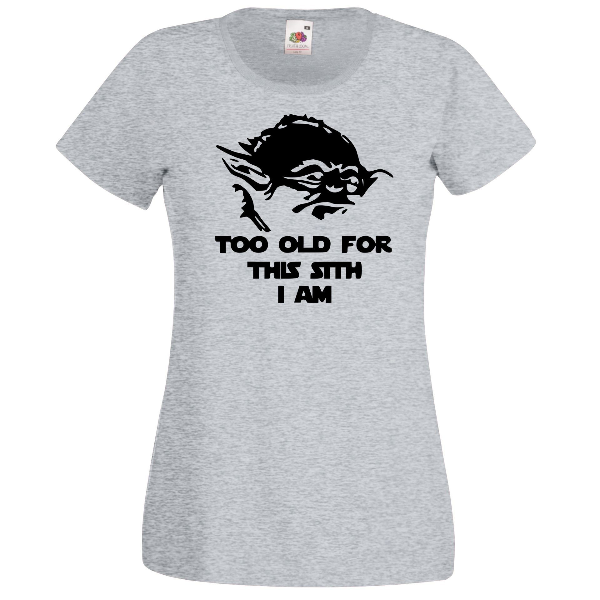 Youth Designz T-Shirt Old Too trendigem Grau Damen T-Shirt Spruch mit Sith