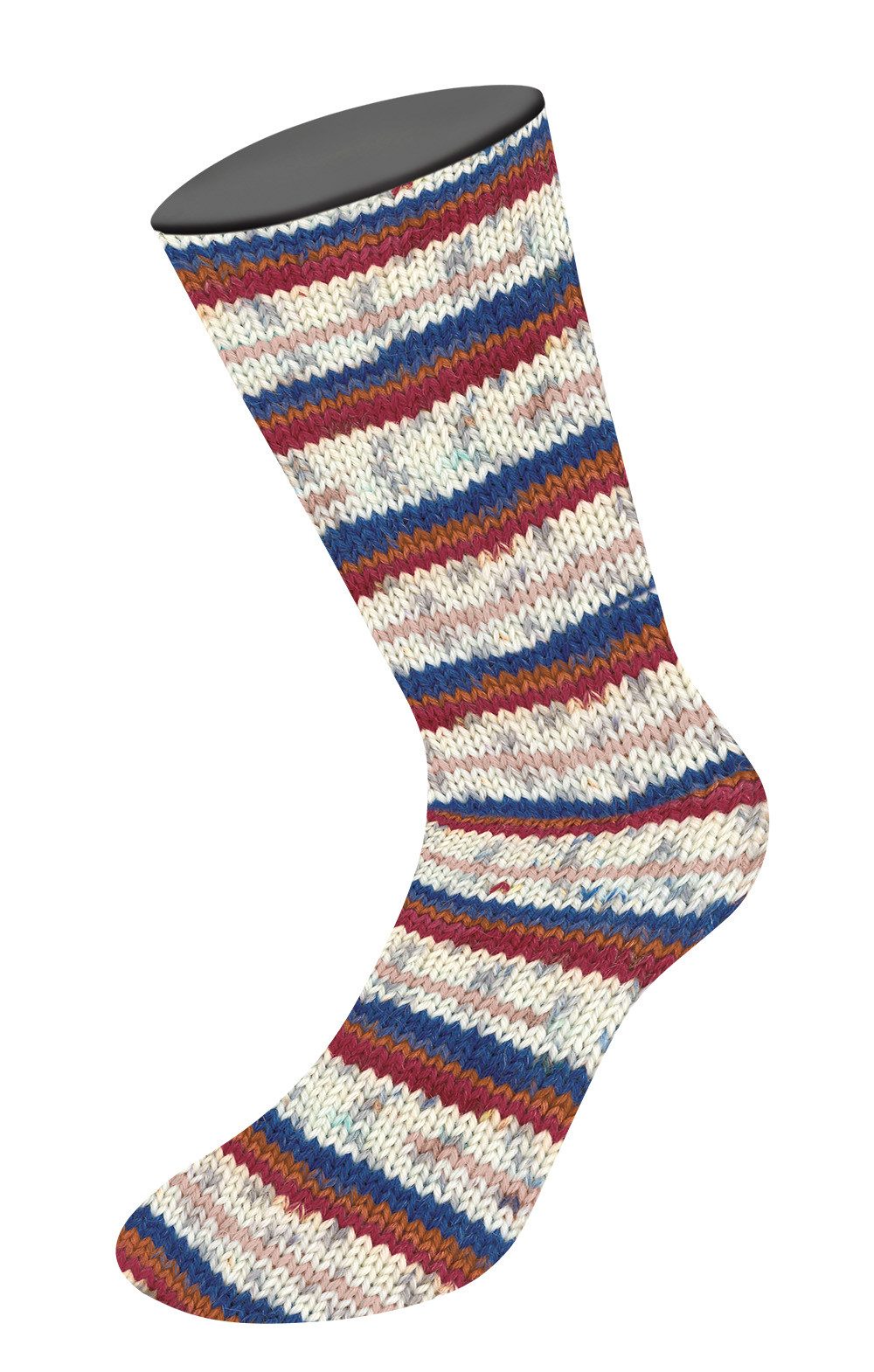 LANA GROSSA Meilenweit 6-fach 150g Alpaca Print 1112 dunkelblau ockerbraun... Häkelwolle, 390 m
