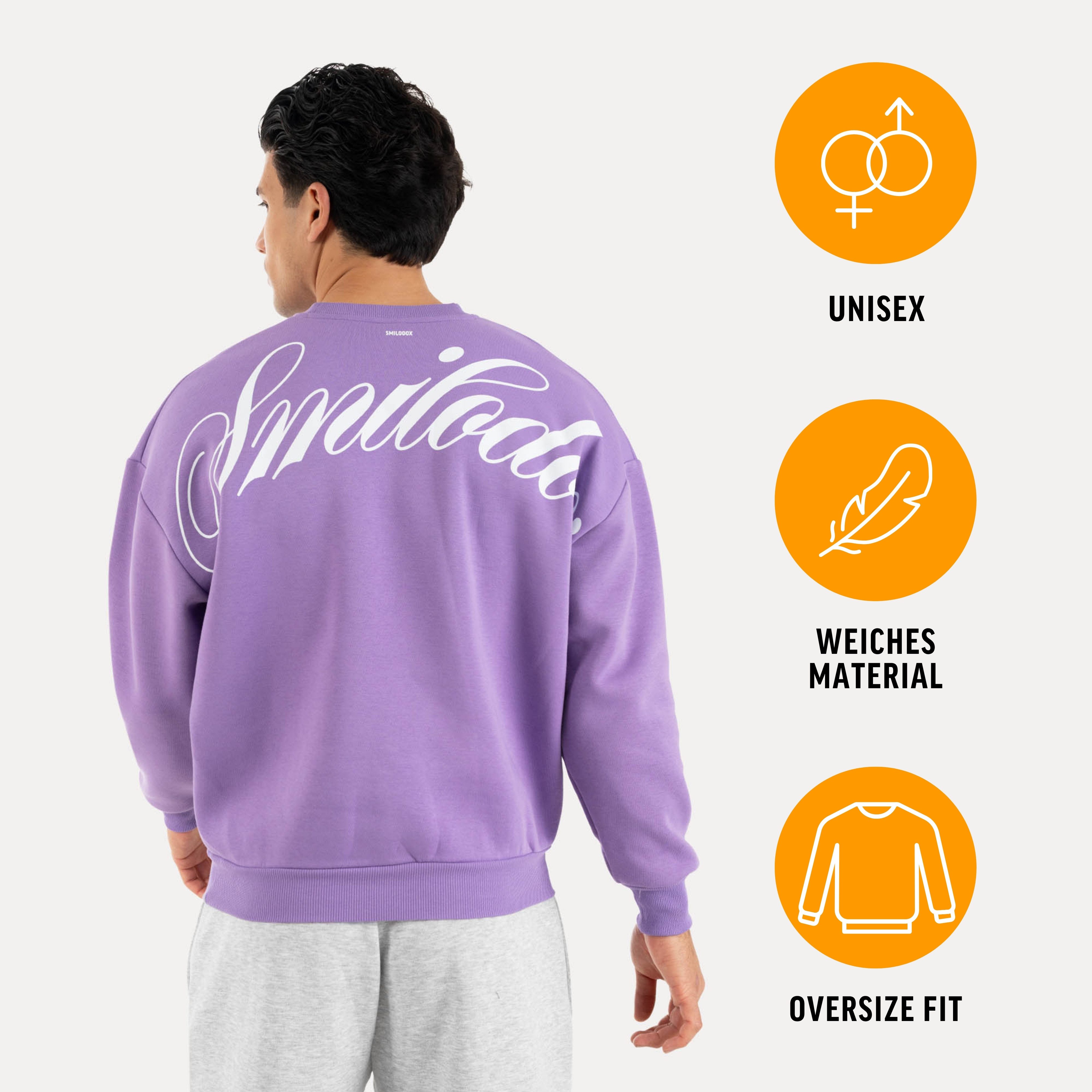 Smilodox Sweatshirt Feyd Pullover Unisex Oversize Sweater mit Backprint & Logo weiches Material, Rippbündchen, Rundhals, Streetwear