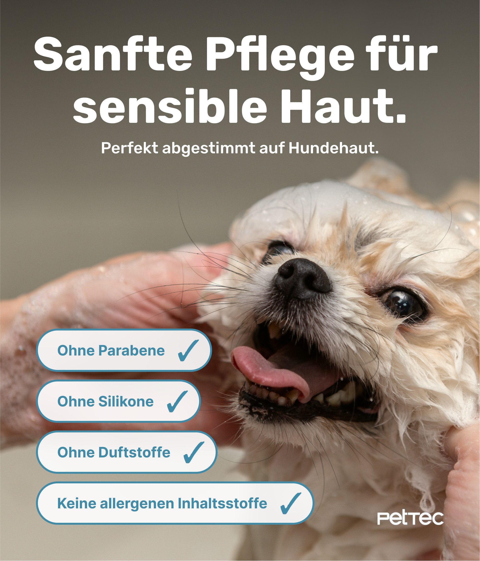PetTec Tiershampoo Hundeshampoo Aloe Vera, 500 ml, ph-neutral, vegan, allergenfrei, Made in Germany