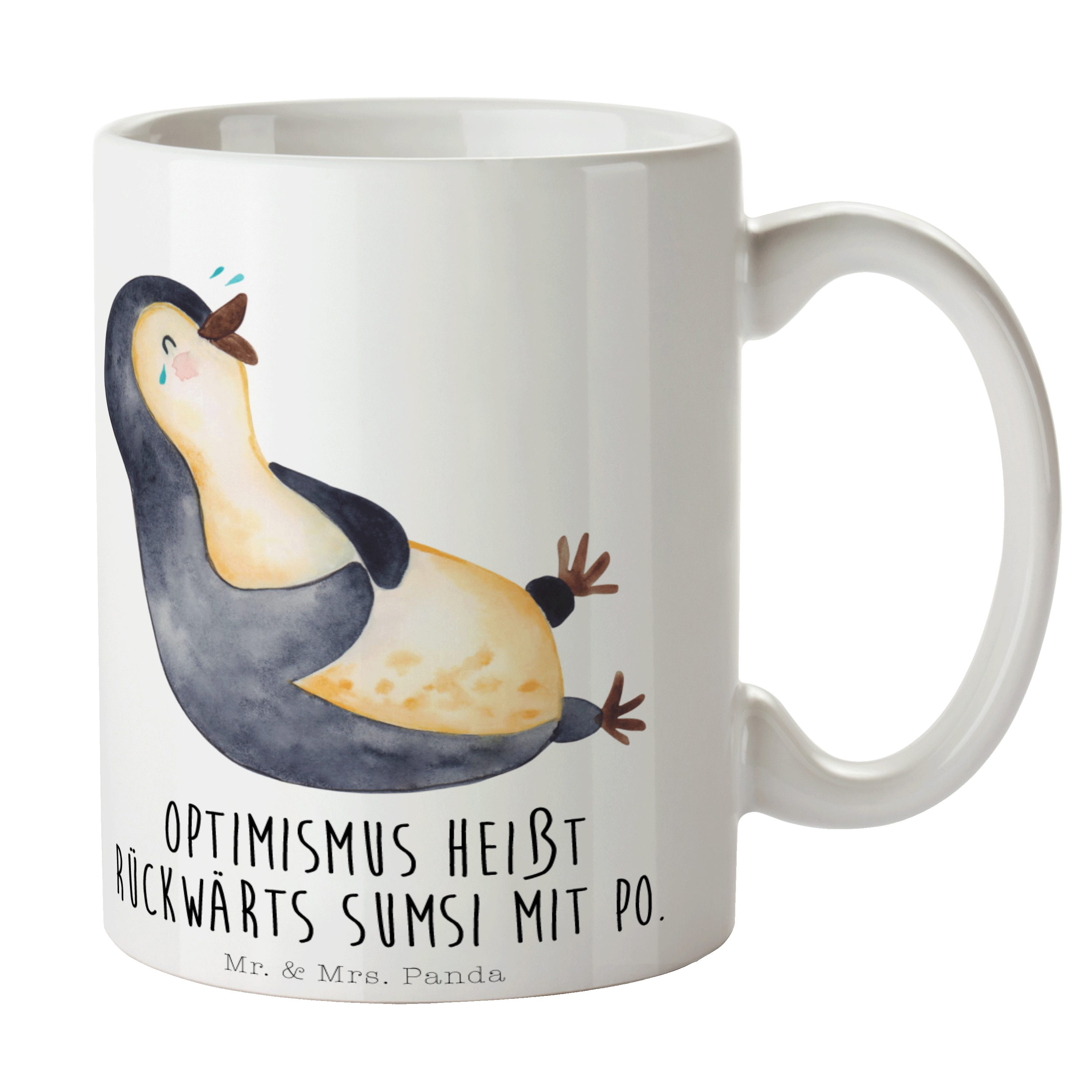 Tasse Mr. - - Kaffeetasse, Weiß Pinguin Mrs. Keramik Freude, lol, Geschenk, lachend & Panda Optimism,