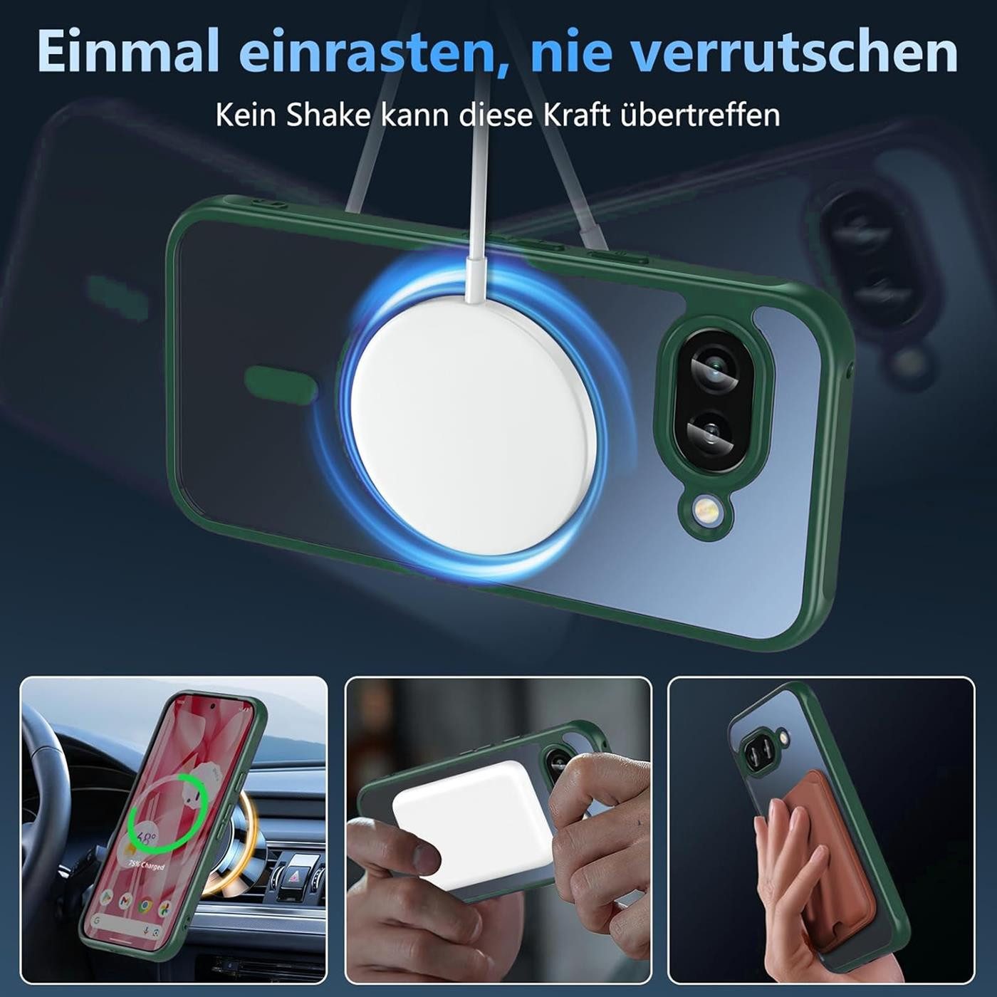 CoolGadget Handyhülle Magnet-Hülle für Pixel 9a Schutzhülle magnetisch 6,3 Zoll, Hülle Matt Stoßfest kompatibel mit QI-Laden Zubehör Kameraschutz Case – Bild 5 von 5