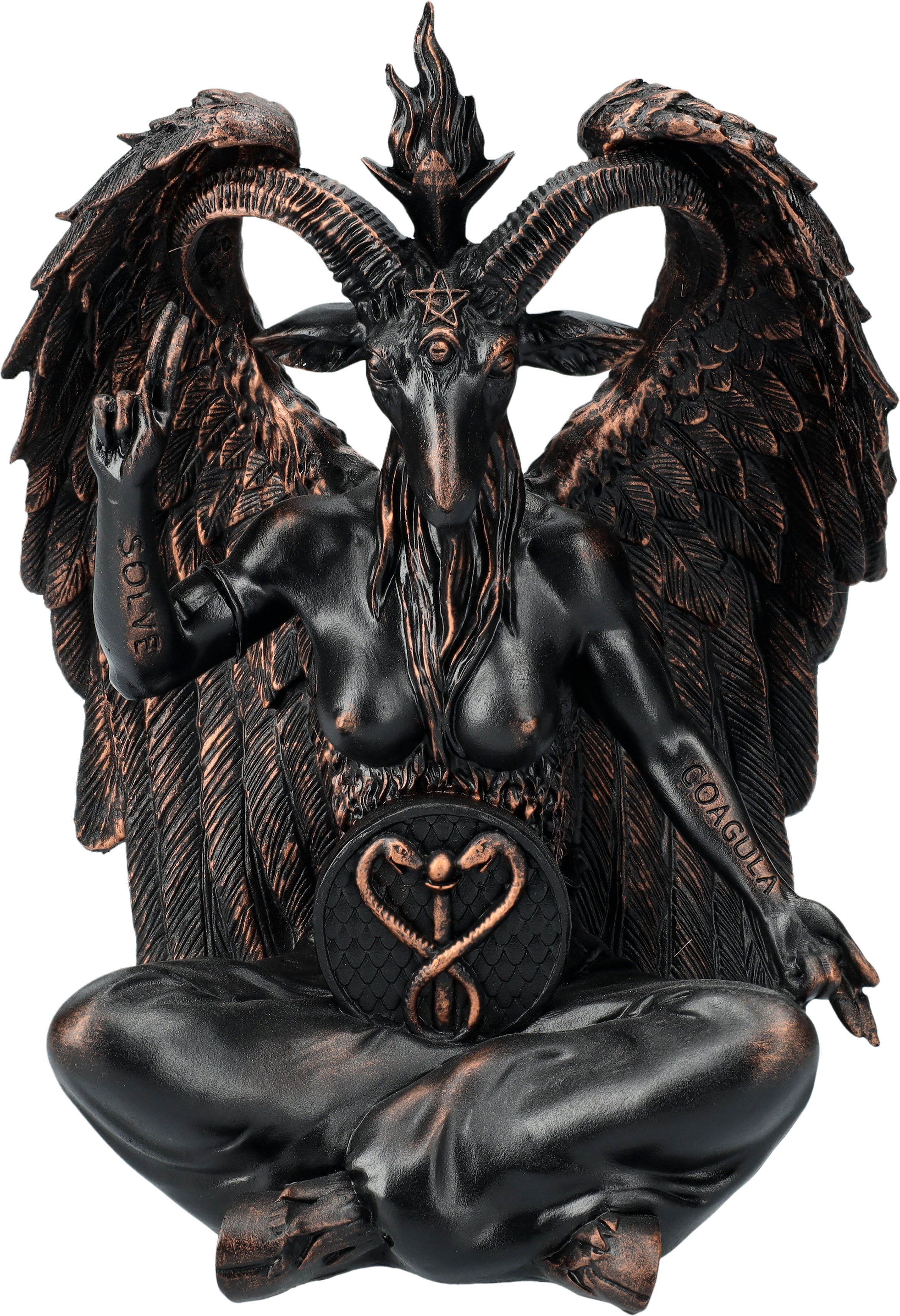 Dekofigur Baphomet Figur mittel - kupferfarben - Gothic Dekofigur Pentagramm