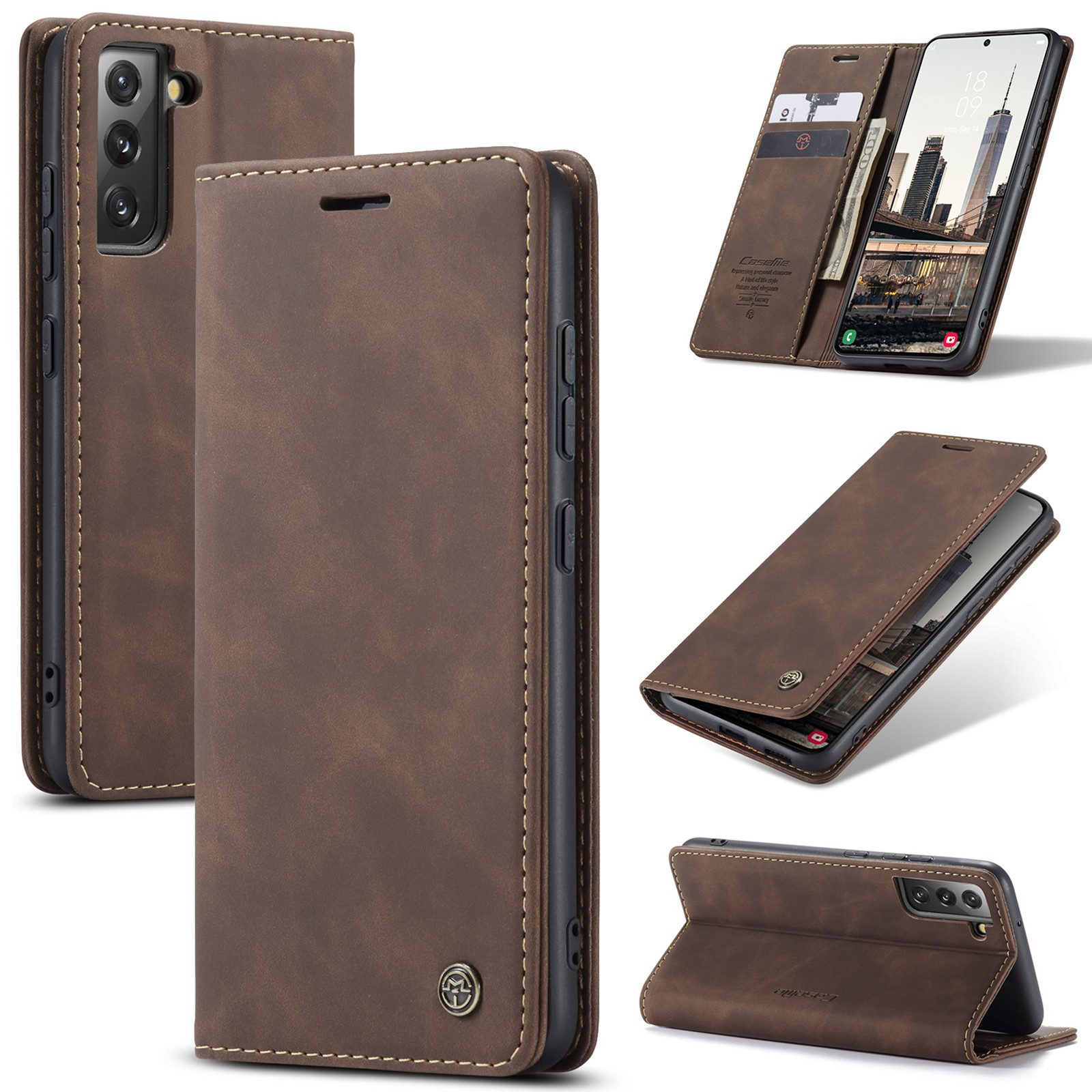CaseMe Handyhülle Premium Hülle für Samsung Klapphülle