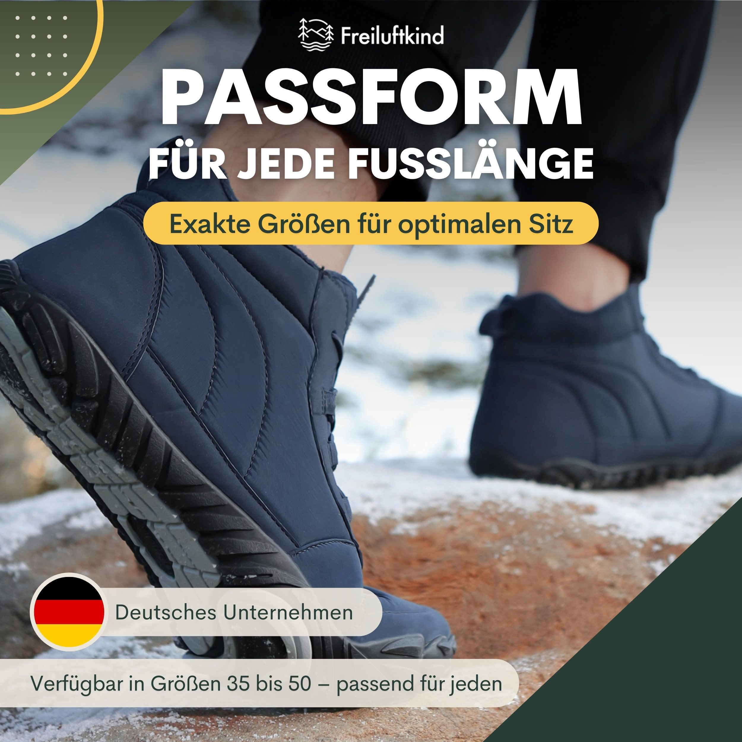 Freiluftkind Das Original - Kepler Barfußschuhe – warm gefüttert Sneaker Schnellverschluss