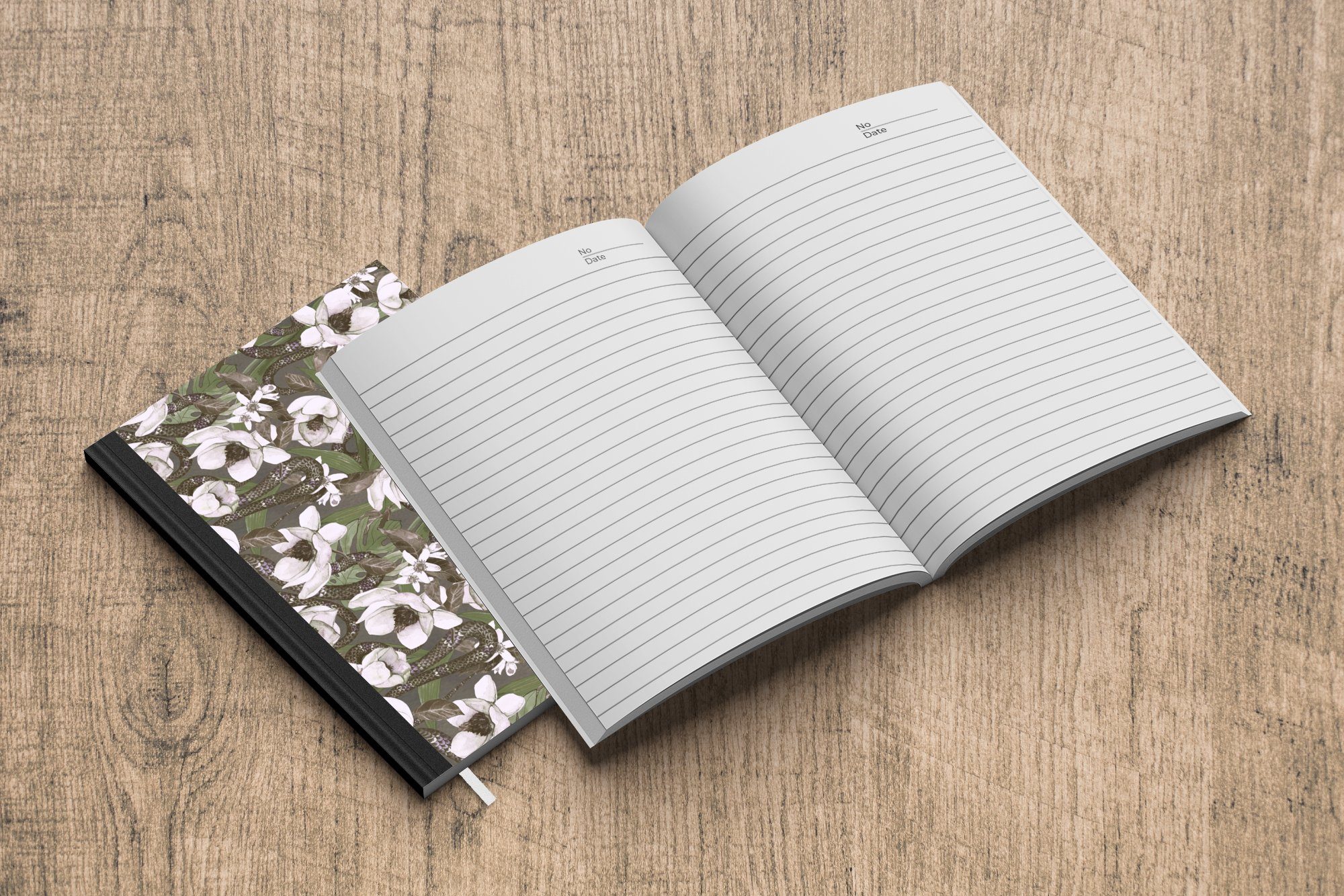 MuchoWow Notizbuch Blumen - Dschungel Tagebuch, 98 A5, Muster, Notizheft, Seiten, - Merkzettel, Haushaltsbuch Journal