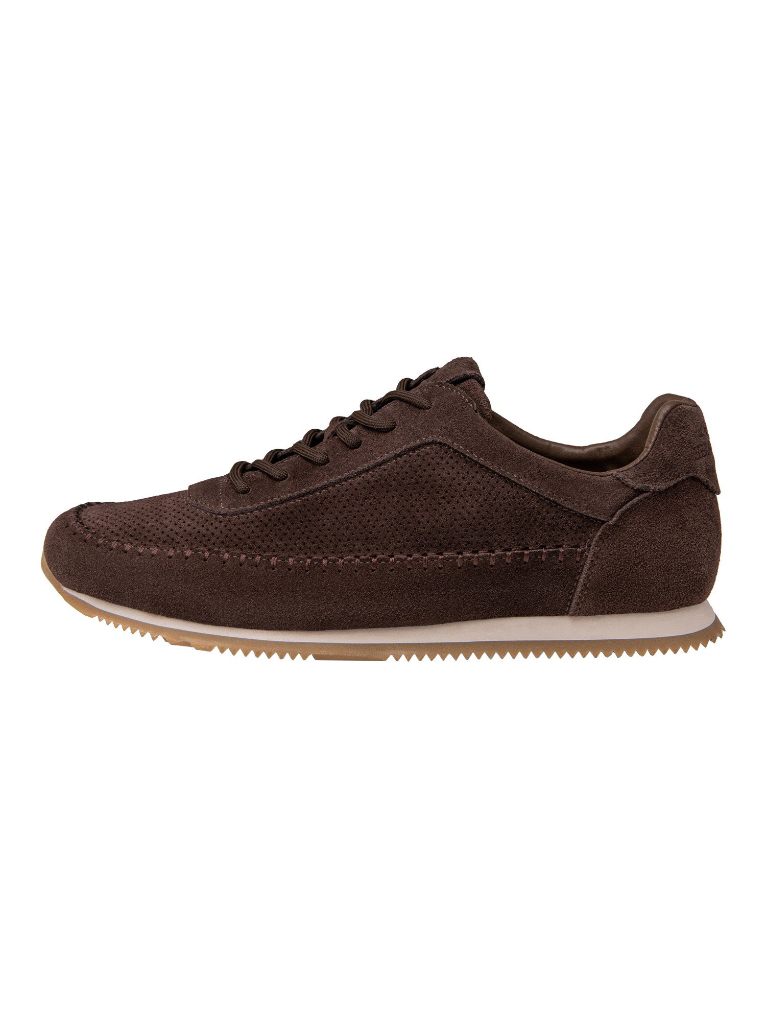 OMBRE Herren Sneaker aus Wildleder mit Mokassinnaht Dunkelbraun 43 Sneaker (kein Set)