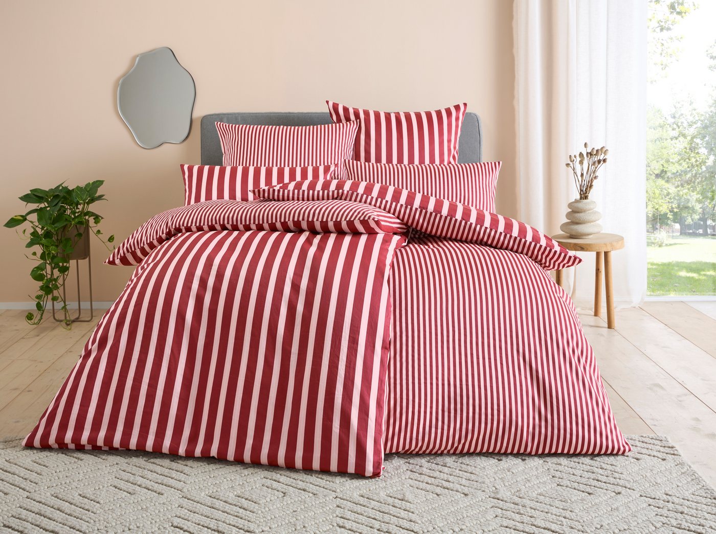 homsy by Ana Johnson Wendebettwäsche Cosimera, Satin-Tencel™, 2 teilig, ab Gr. 135x200 cm, mit Streifen, 70% Baumwolle, 30% Lyocell (TENCEL)