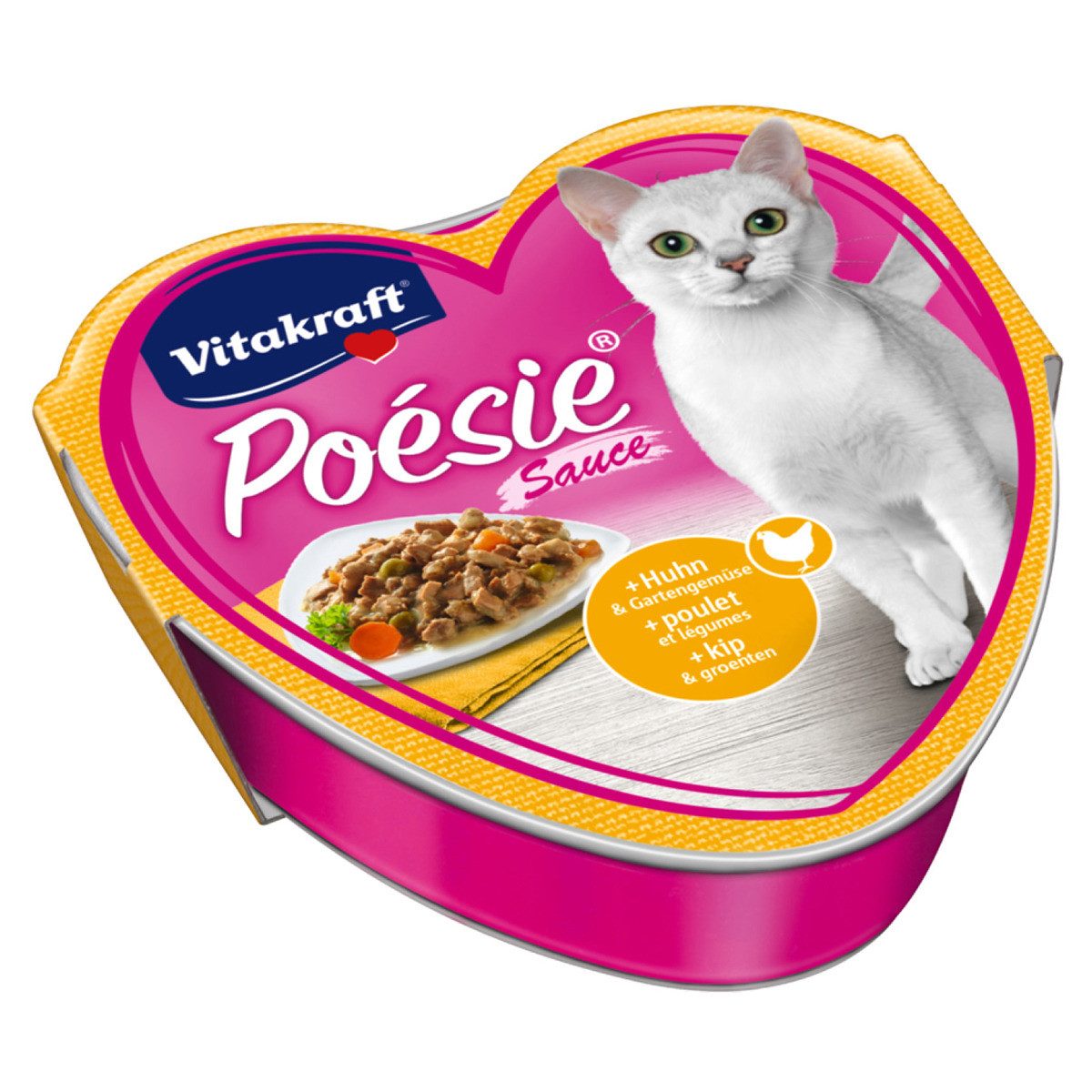 Vitakraft Poésie® + Huhn & Gartengemüse in Sauce 85 g, Nassfutter für: Katze
