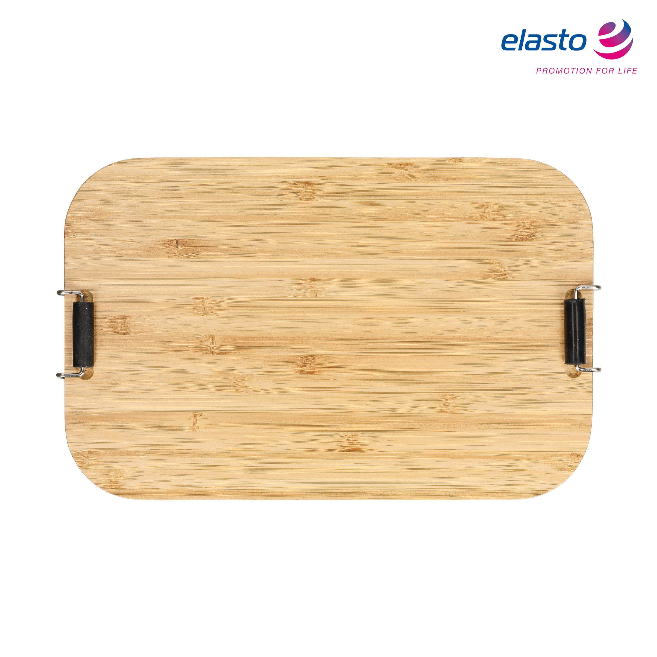 elasto Lunchbox Schneidebrett aus Aluminium & Bambus für unterwegs – Bild 4 von 5