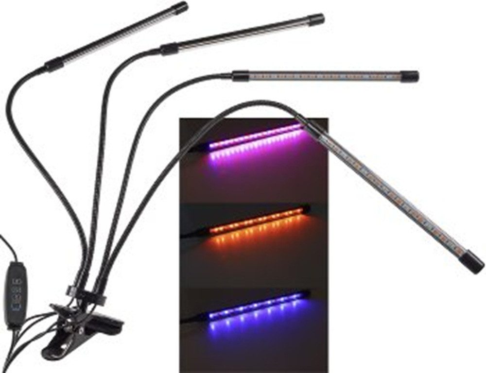 ChiliTec Pflanzenlampe Pflanzenleuchte LED, 4-fach, Wachstumslampe mit Controller
