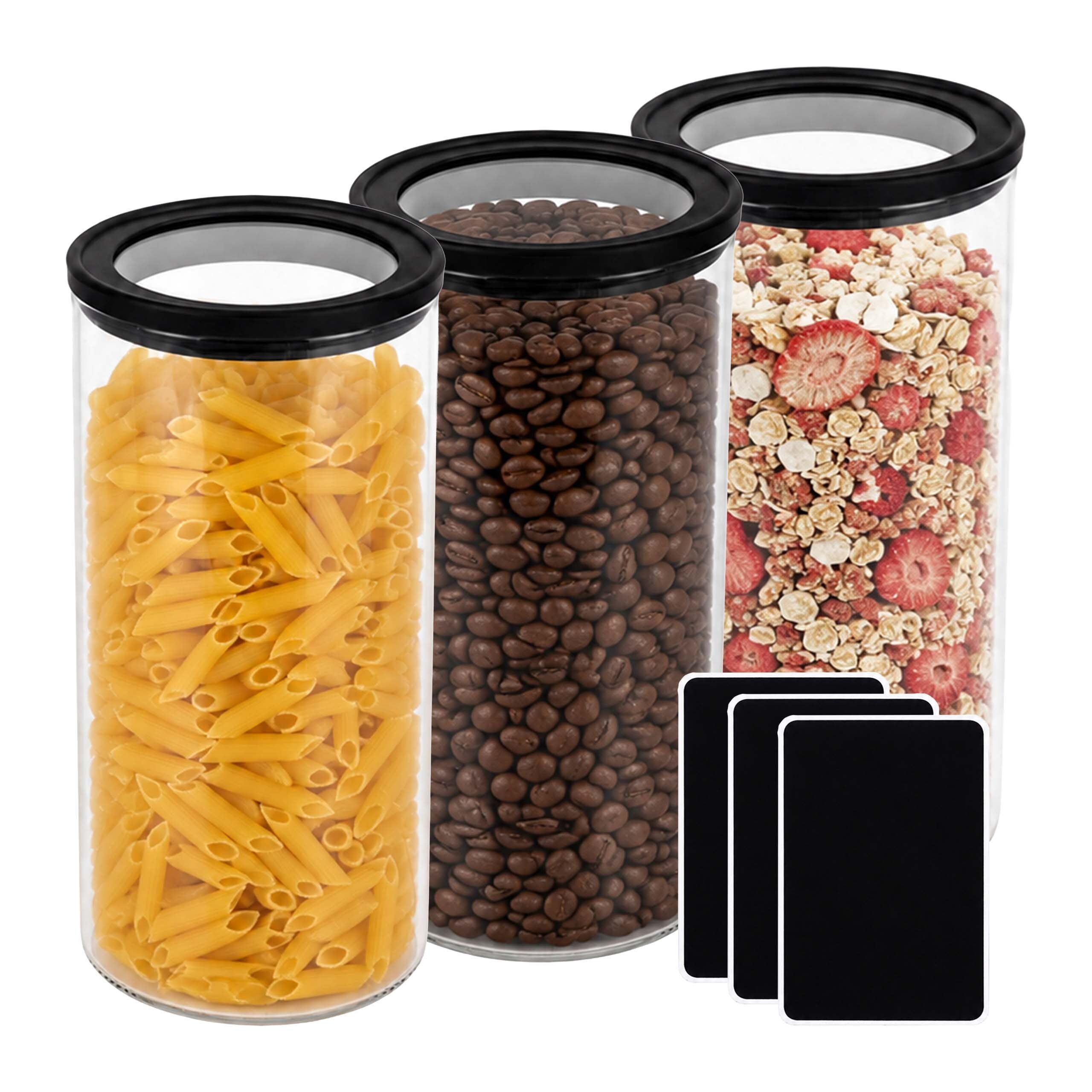 relaxdays Vorratsglas Vorratsgläser 3er Set 1200 ml, Glas, (3-tlg)