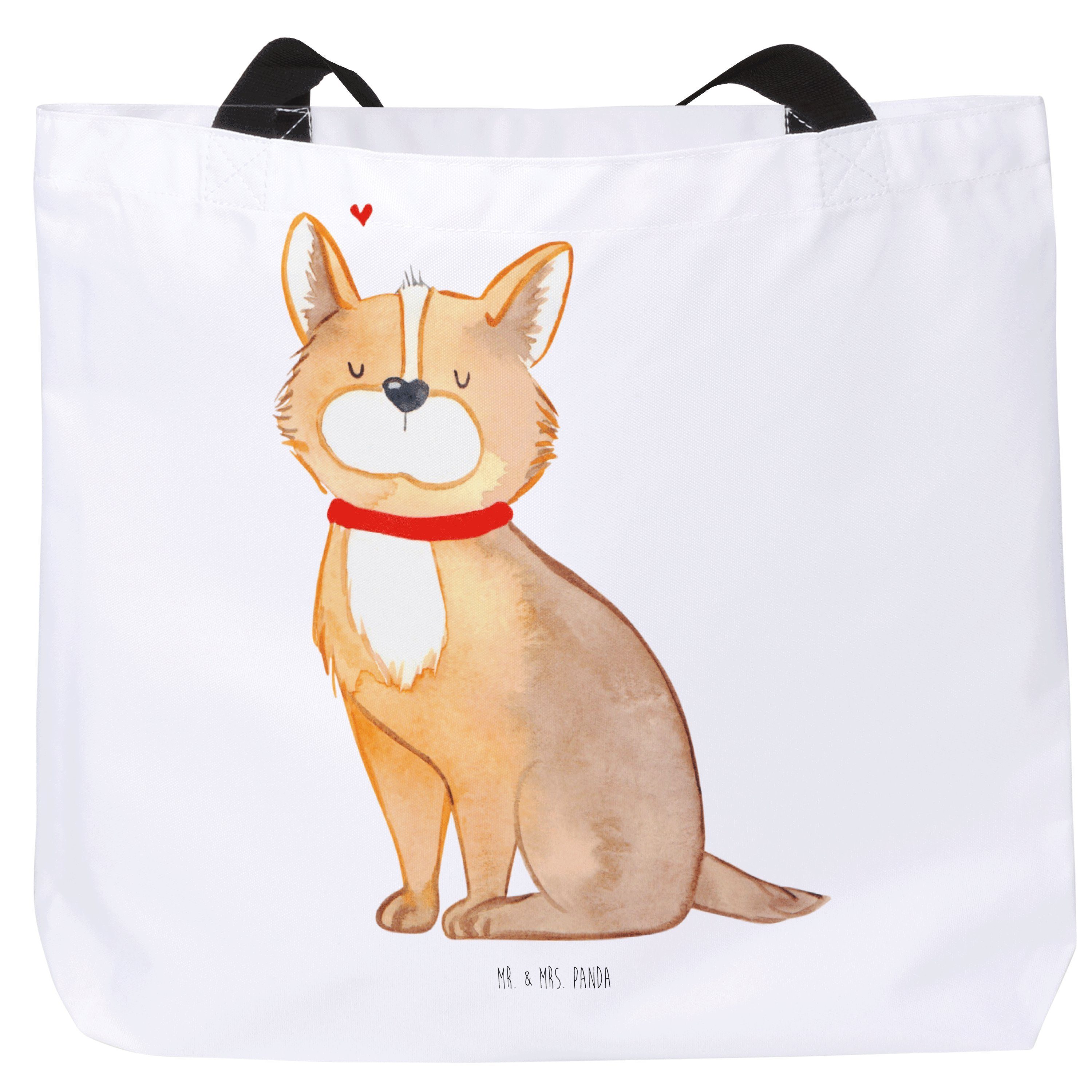 Shopper Shopper, & Geschenk, (1-tlg) - - Weiß Mr. Mrs. Hundemotiv, Panda Schultasche, Hundeglück Spruc