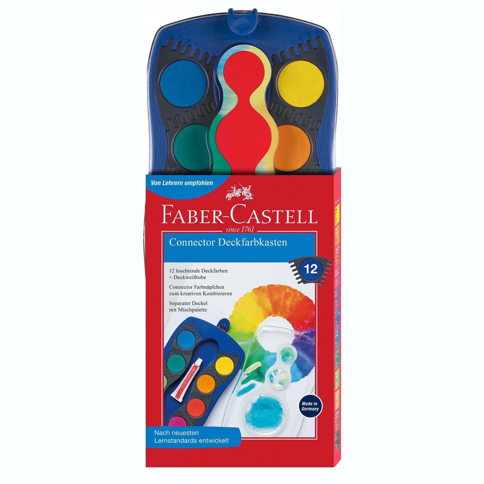 Connector Malstift Farbkasten Faber-Castell 12 Farben blau