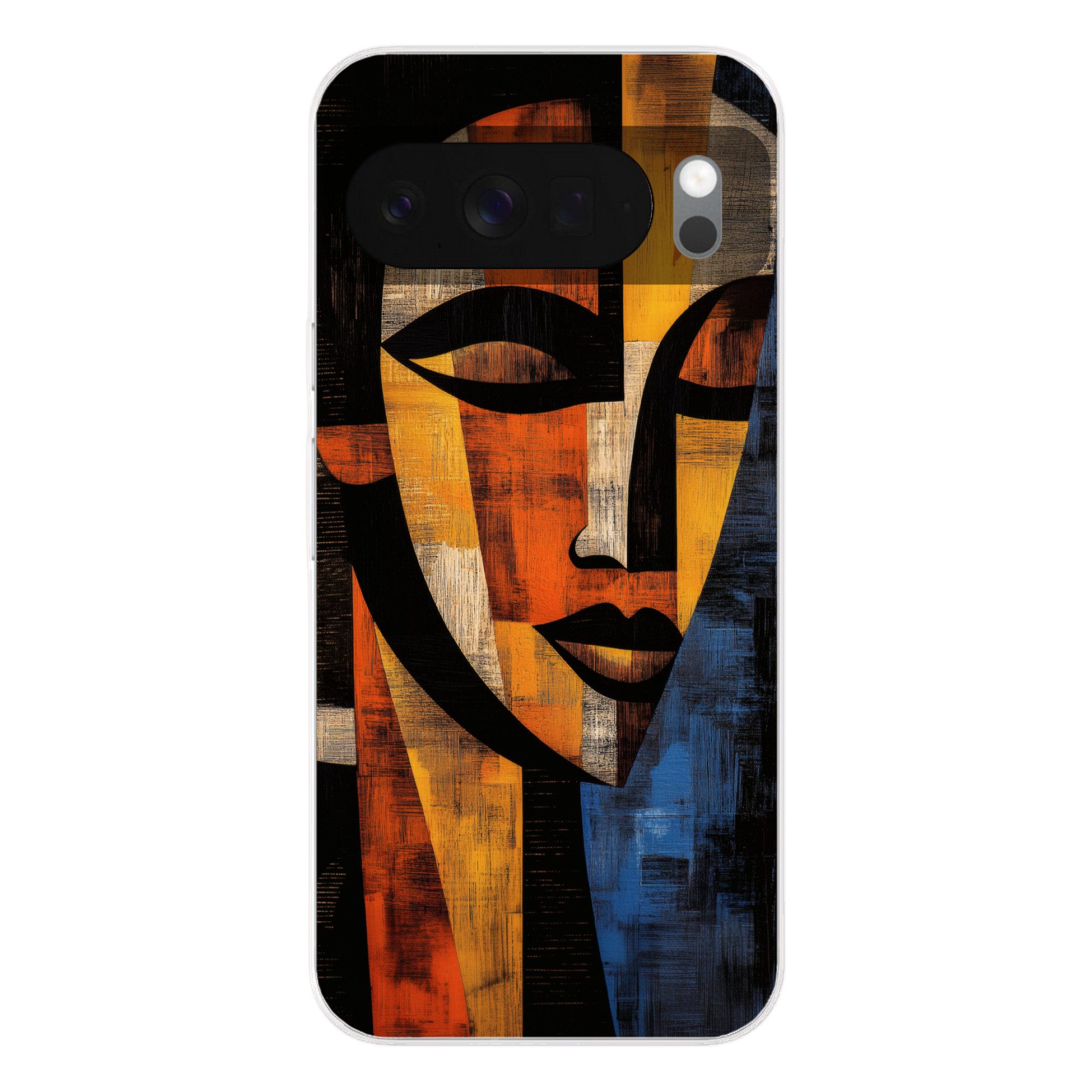 MuchoWow Handyhülle für Google Pixel 10 Abstrakt - Porträt - Farbfelder, Phone Case, Silikon, Schutzhülle Dünn