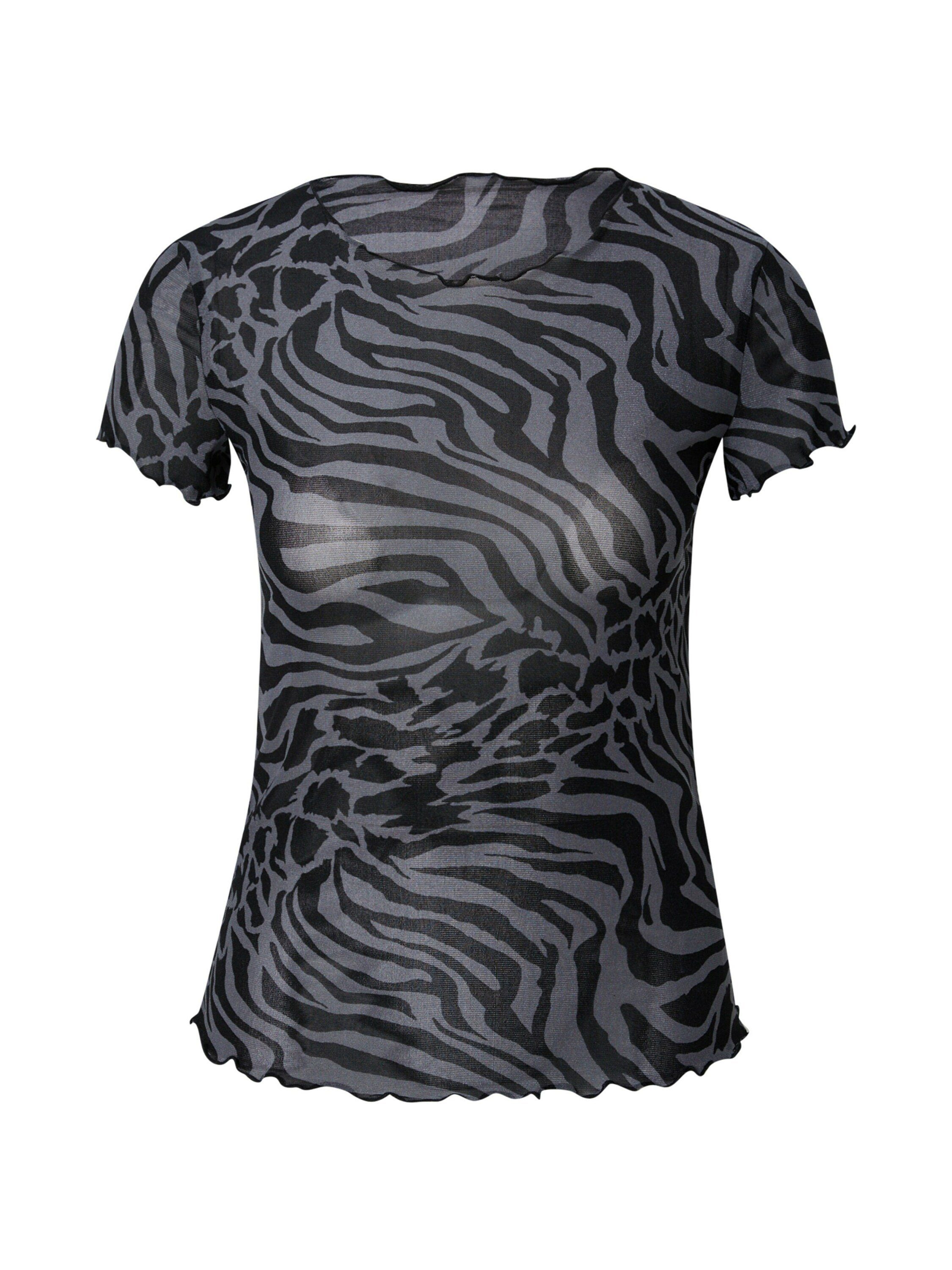 URBAN CLASSICS T-Shirt (1-tlg) Rüschen, Plain/ohne Details, Weiteres Detail Grau
