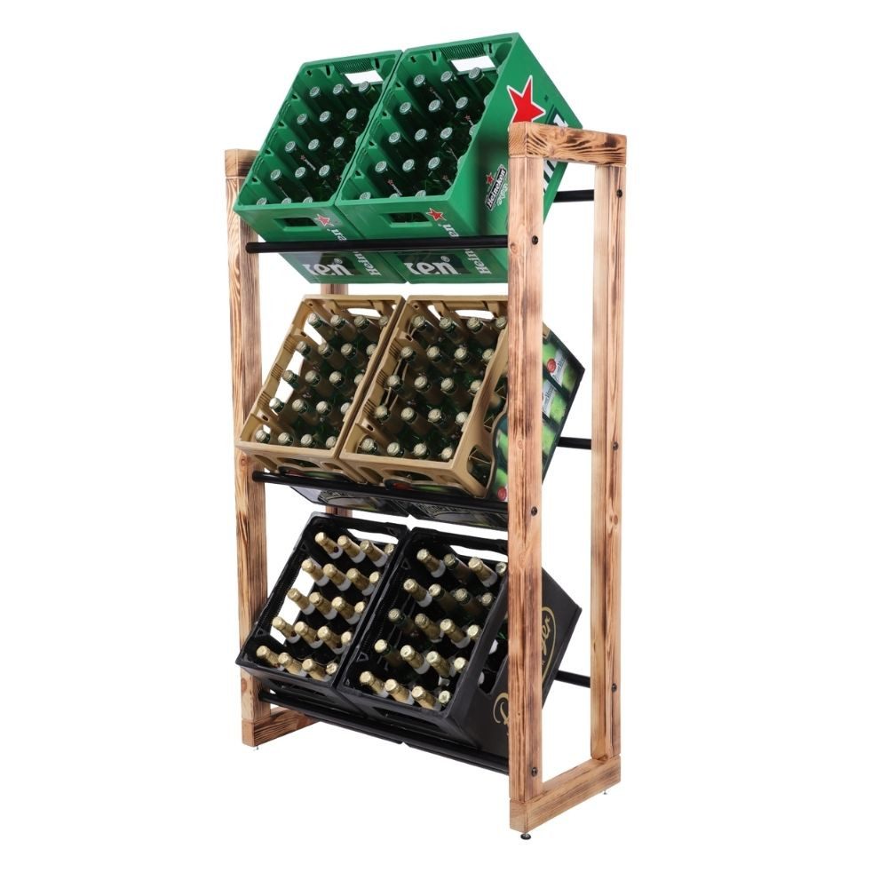 PROREGAL® Küchenregal Getränkekistenregal HARZ 137x82x35cm 9 günstig online kaufen