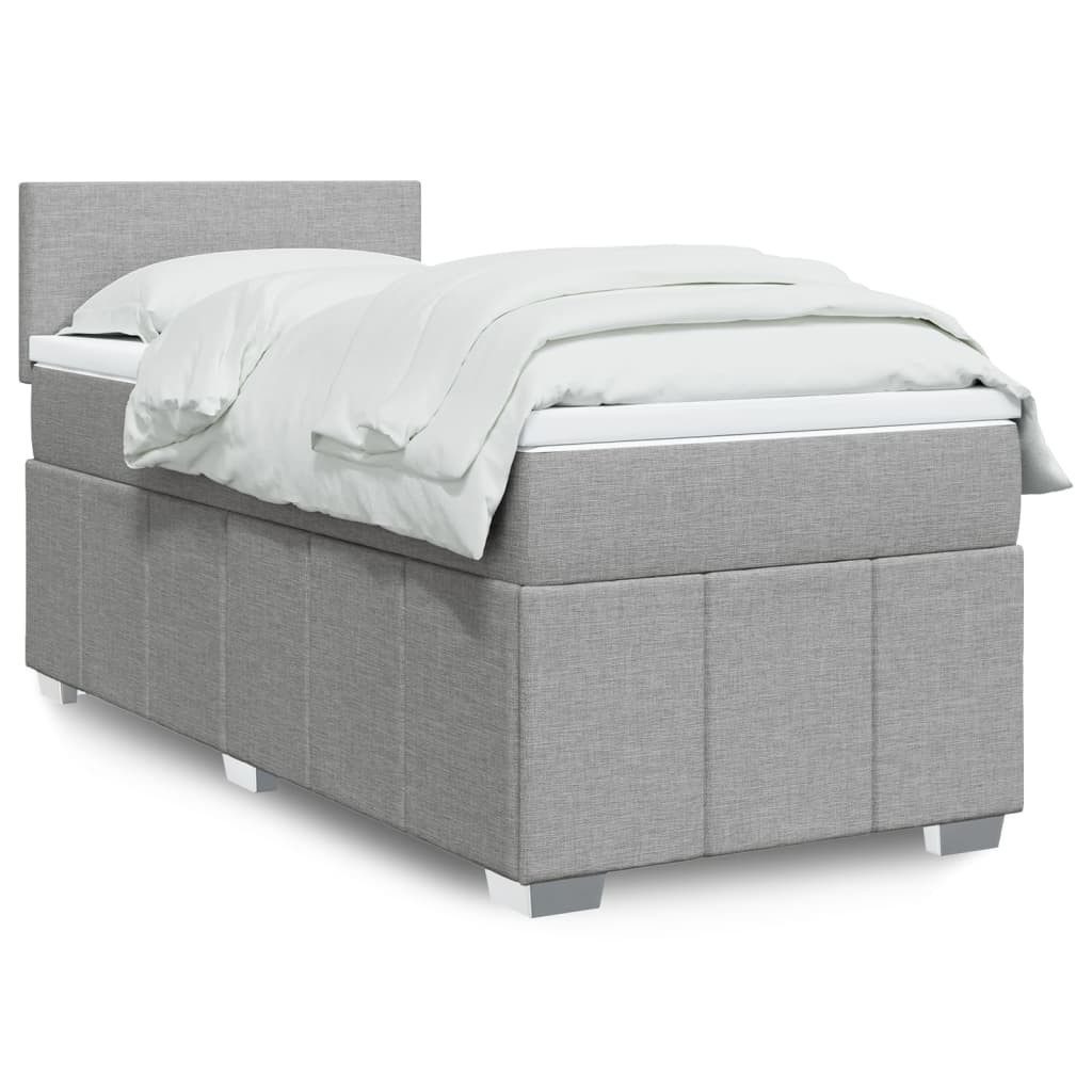 vidaXL Bett Boxspringbett mit Matratze Hellgrau günstig online kaufen