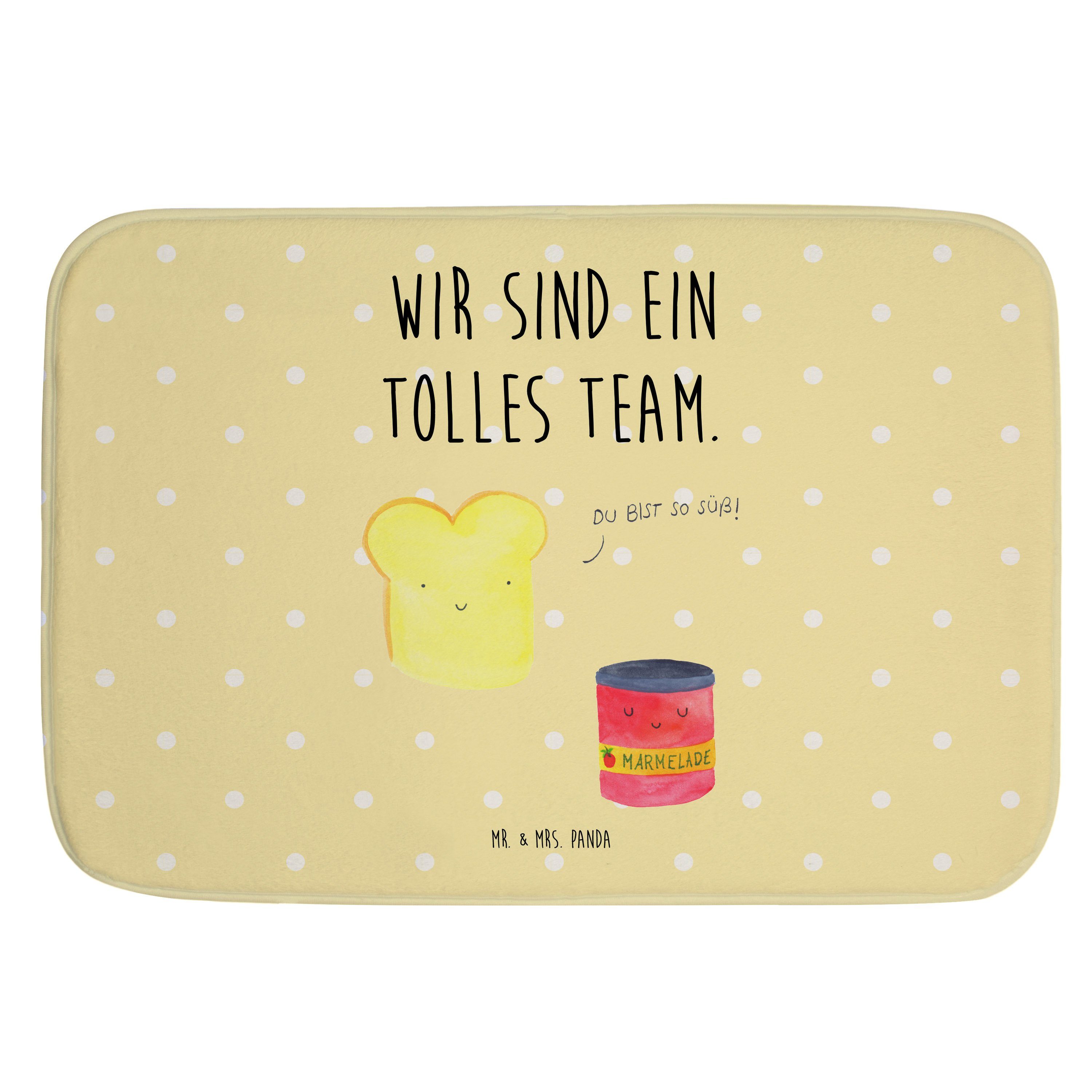 Badematte Toast & Marmelade Gelb Pastell Geschenk, lustige Sprüche